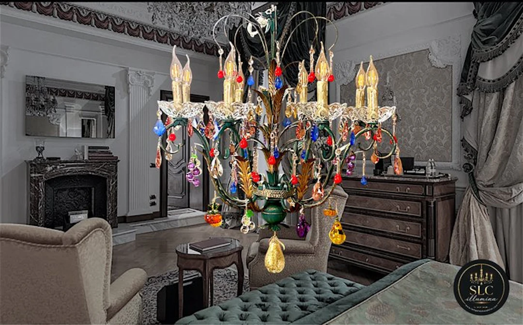 SLC Illumina - MG - Chandelier - Wrought iron - fruit 8Lights