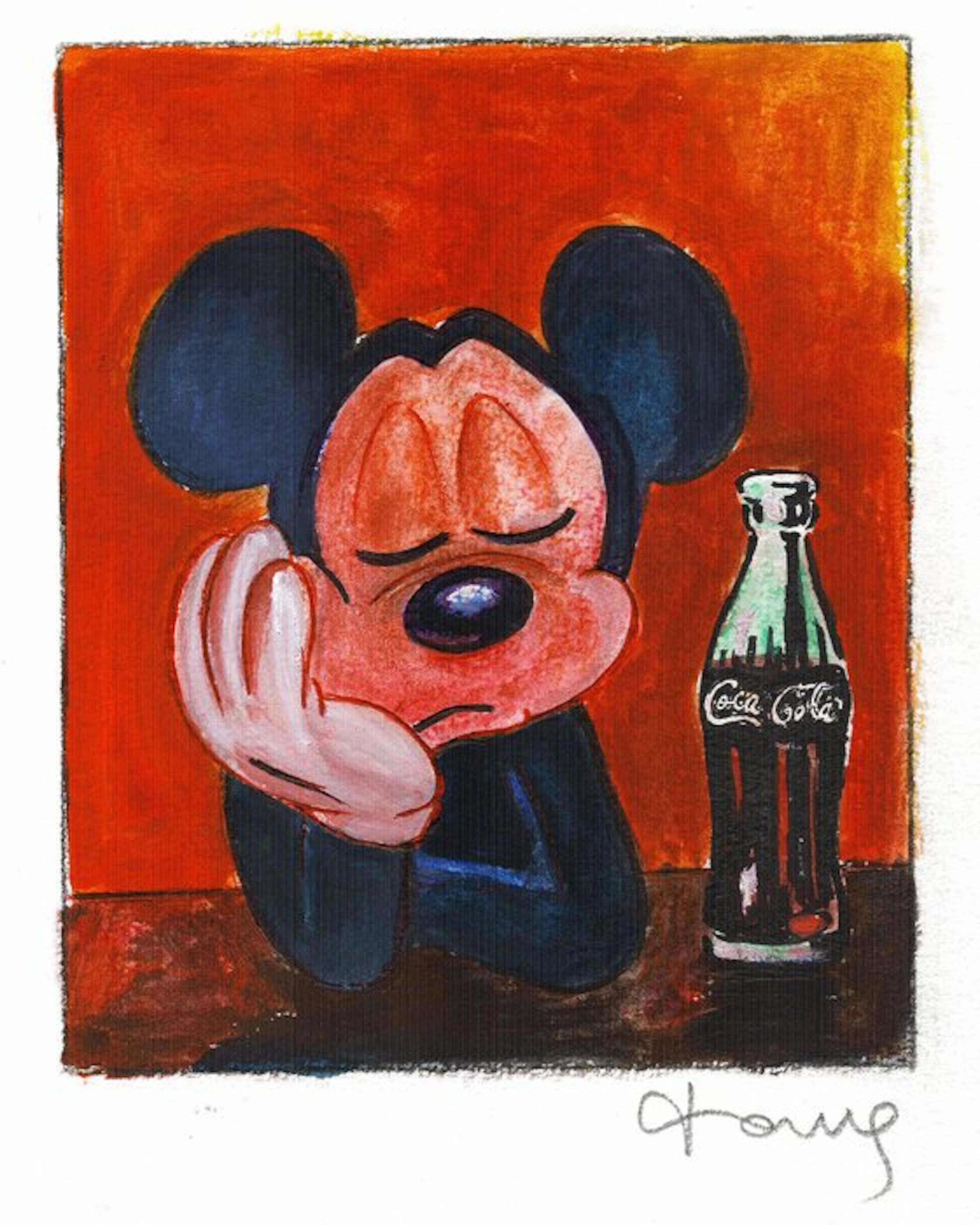 Tony Fernandez - Mickey Mouse “Long Day” - Hand Signed Original Acrylic Artwork