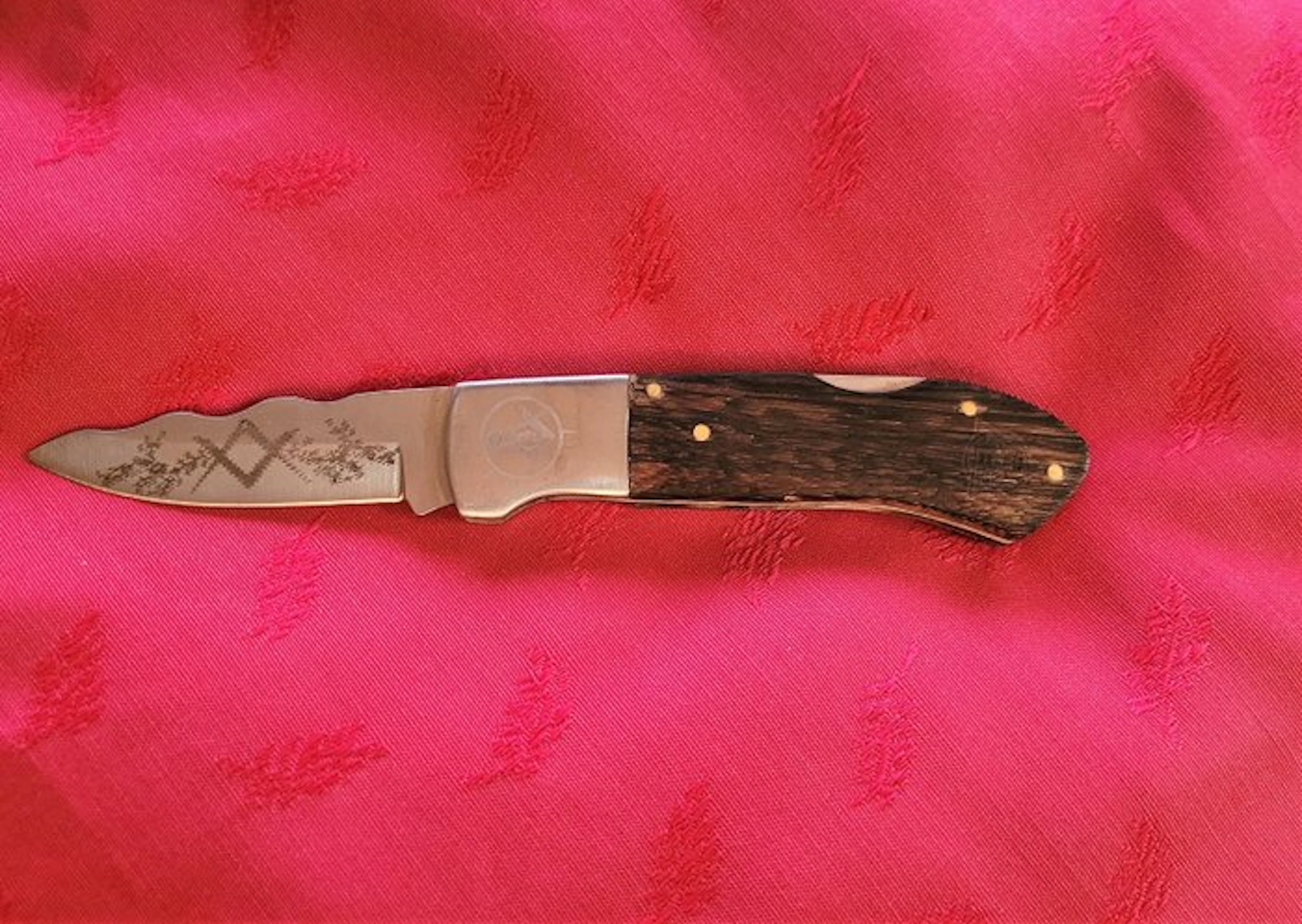 Table knife - Blade 'Flamboyant' - Wood - Artisanal knife F.°.M