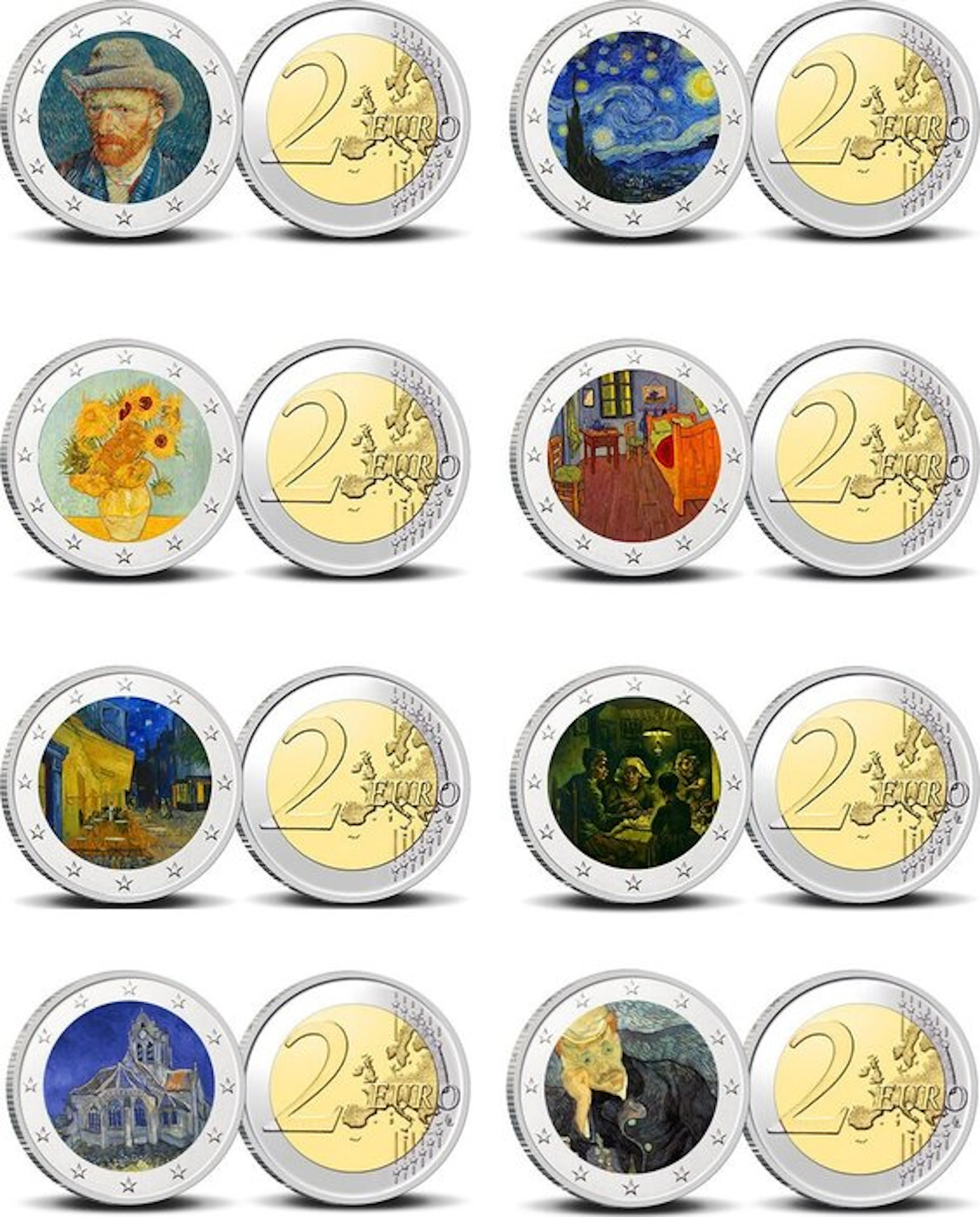 Europe. 2 Euro Various Years "Vincent Van Gogh" serie 1...