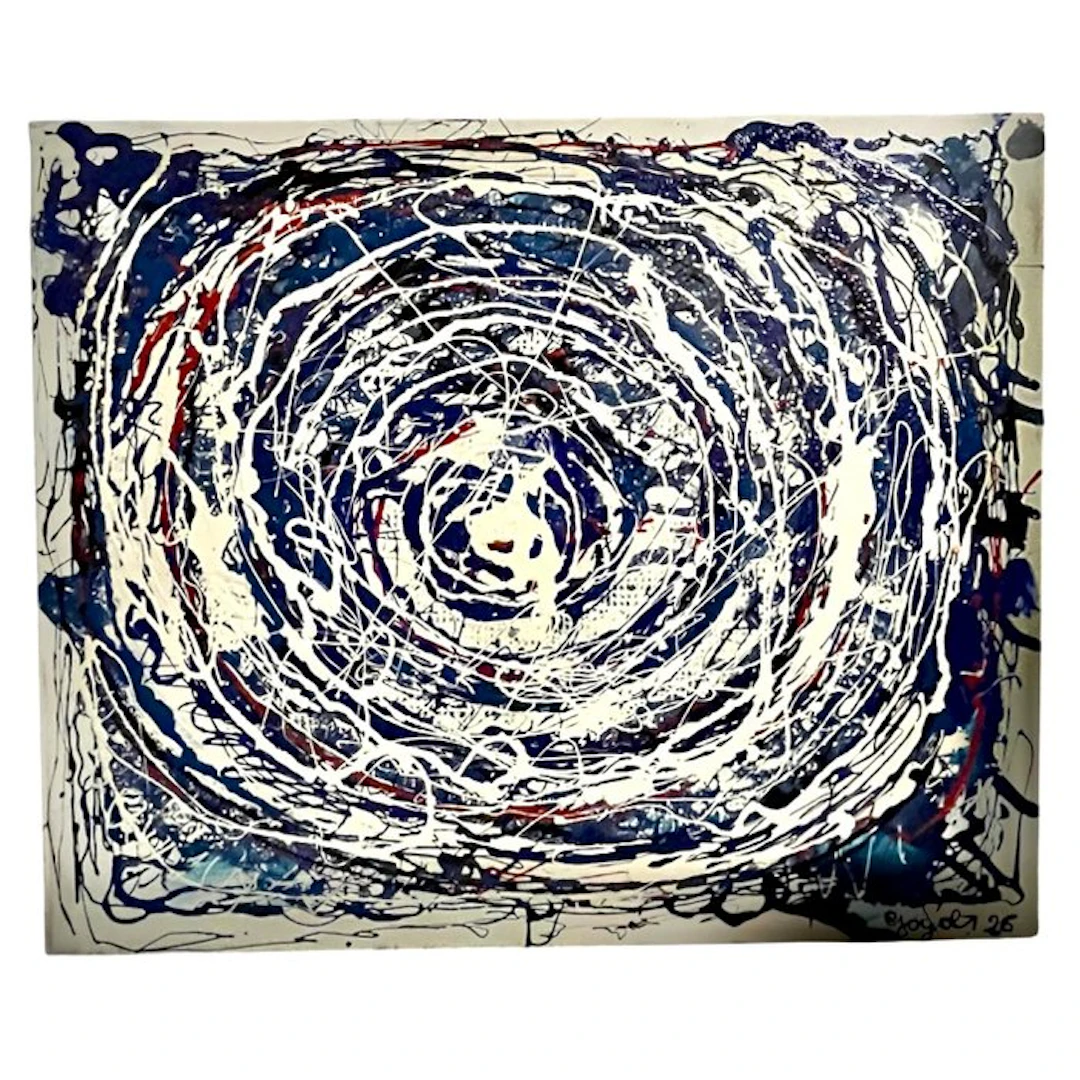 Gogol Premier - Galaxie bleue - Oil on canvas - Unique signed artwork with COA