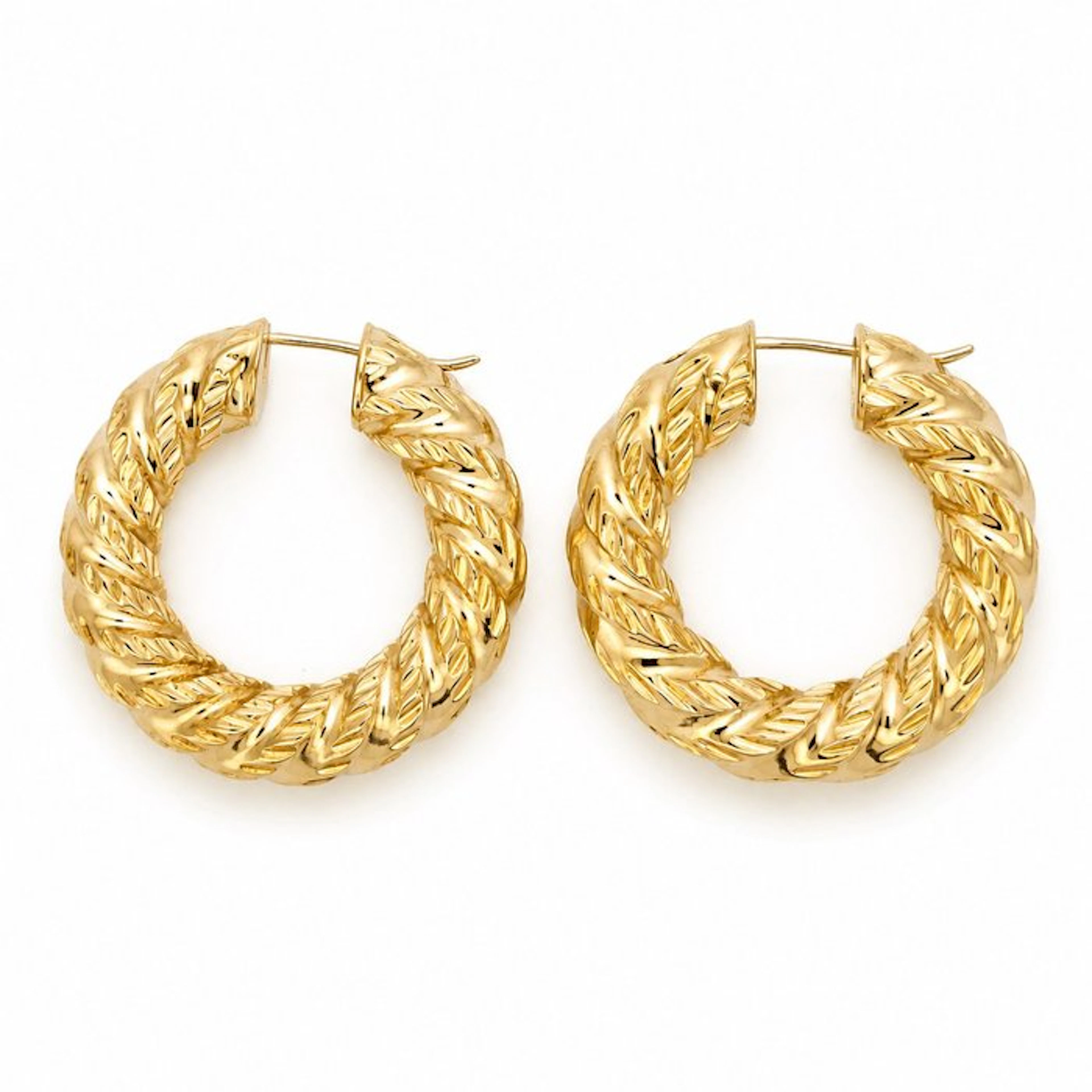 Earrings - 18 kt. Yellow gold - Made in Italy - Handmade