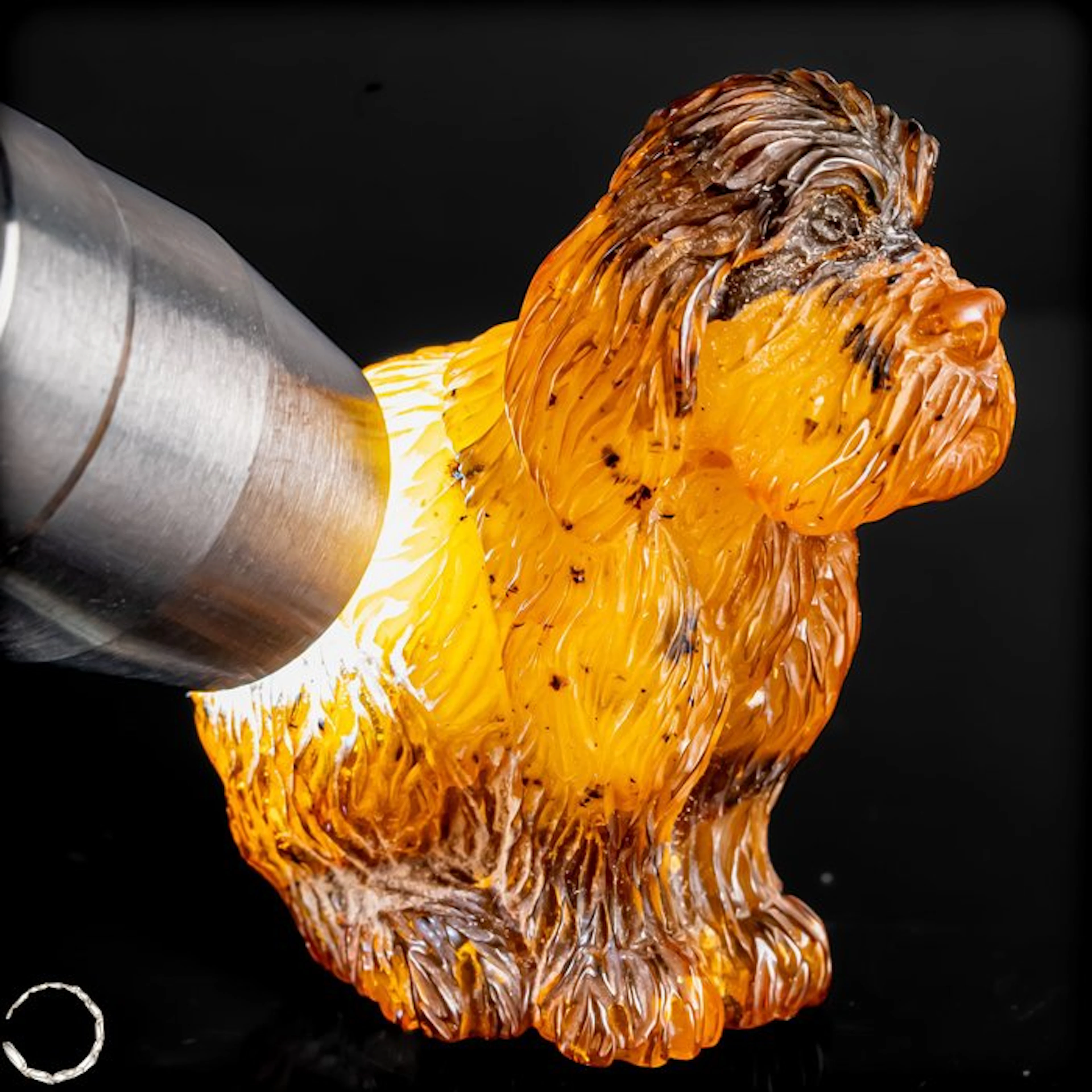 Baltic Amber Dog – A lovingly carved work of art in warm gold tones