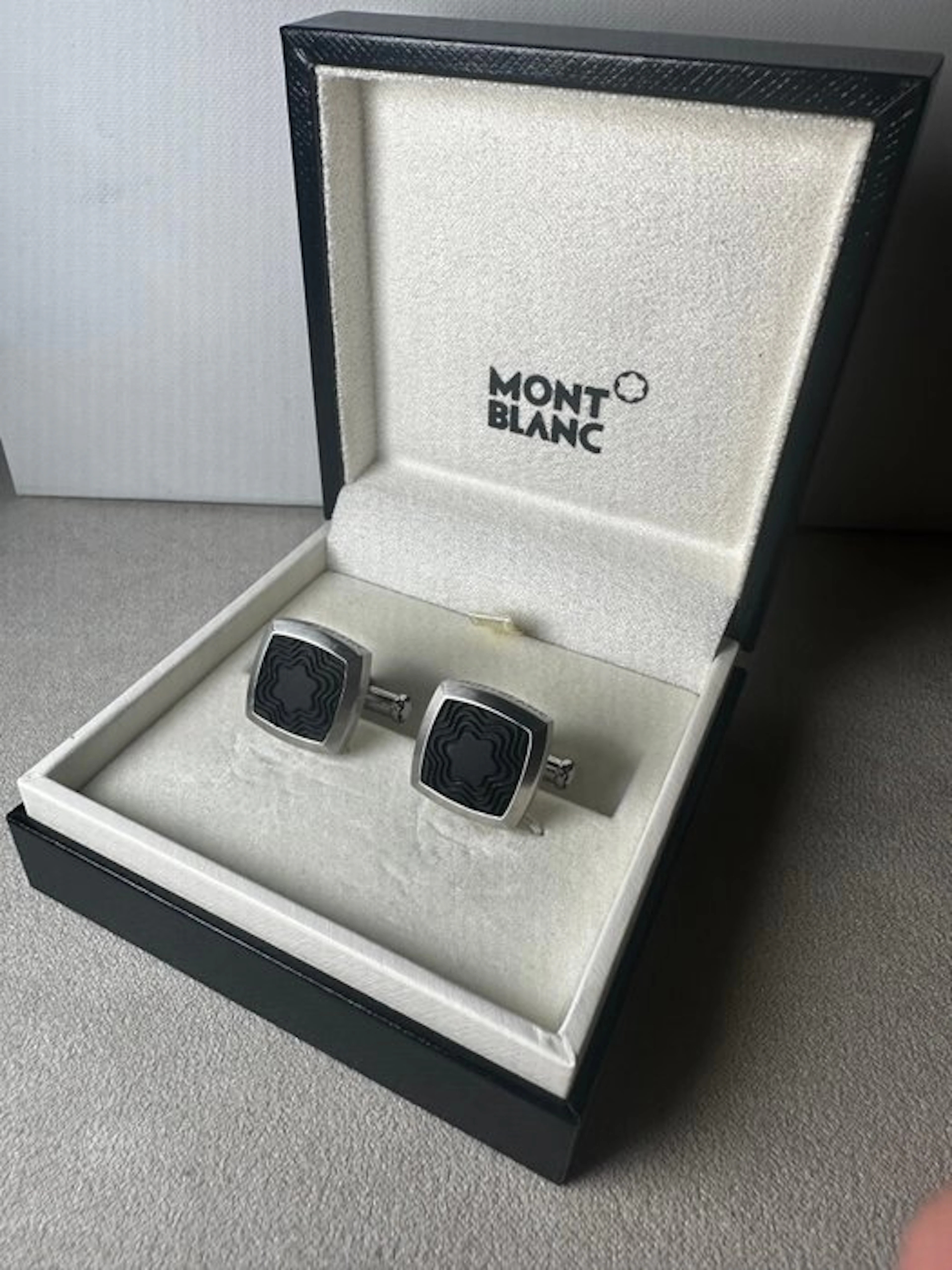 Montblanc - Steel, rubber - Cufflinks - Rubber star 101598