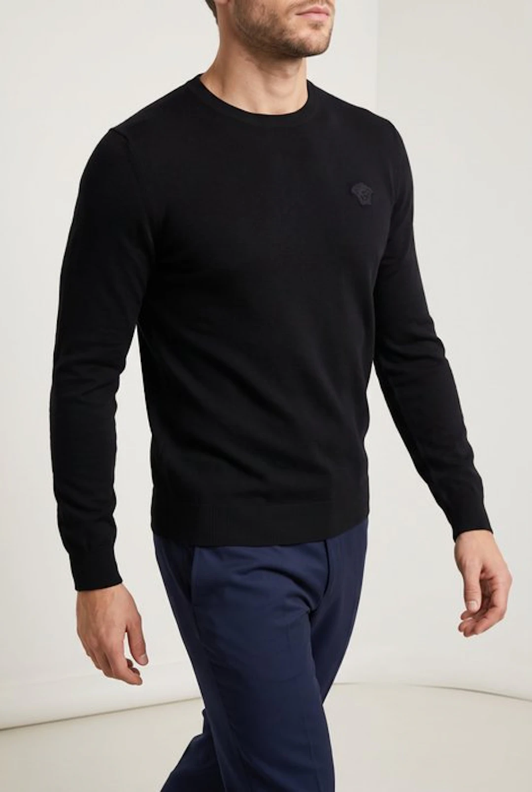 Versace Embroidered Logo Wool Sweater - Maglione UOMO - Vintage - Jumper