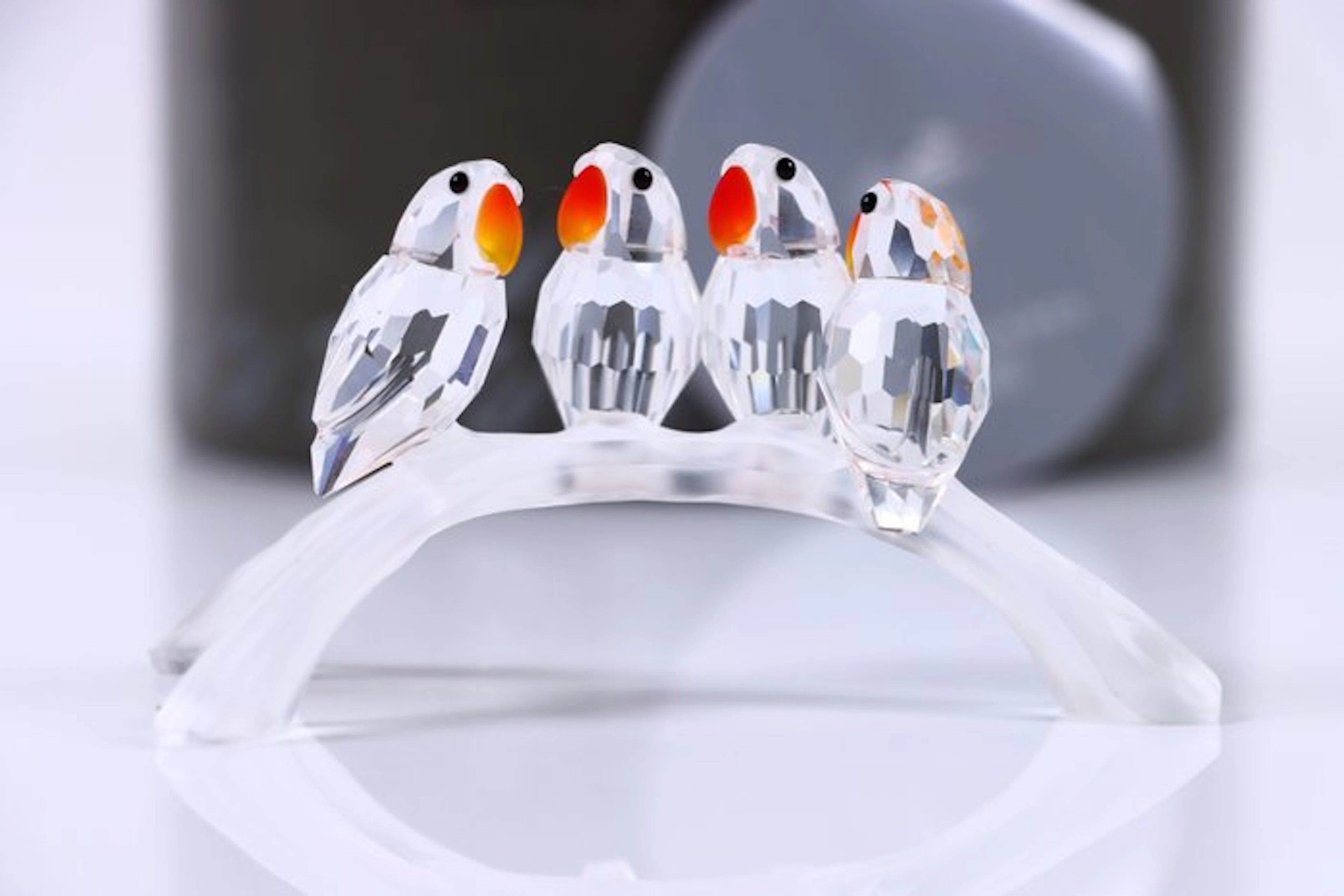 Figure - Swarovski Crystal - Dwergpapegaaien (Boxed + certificate) - Crystal