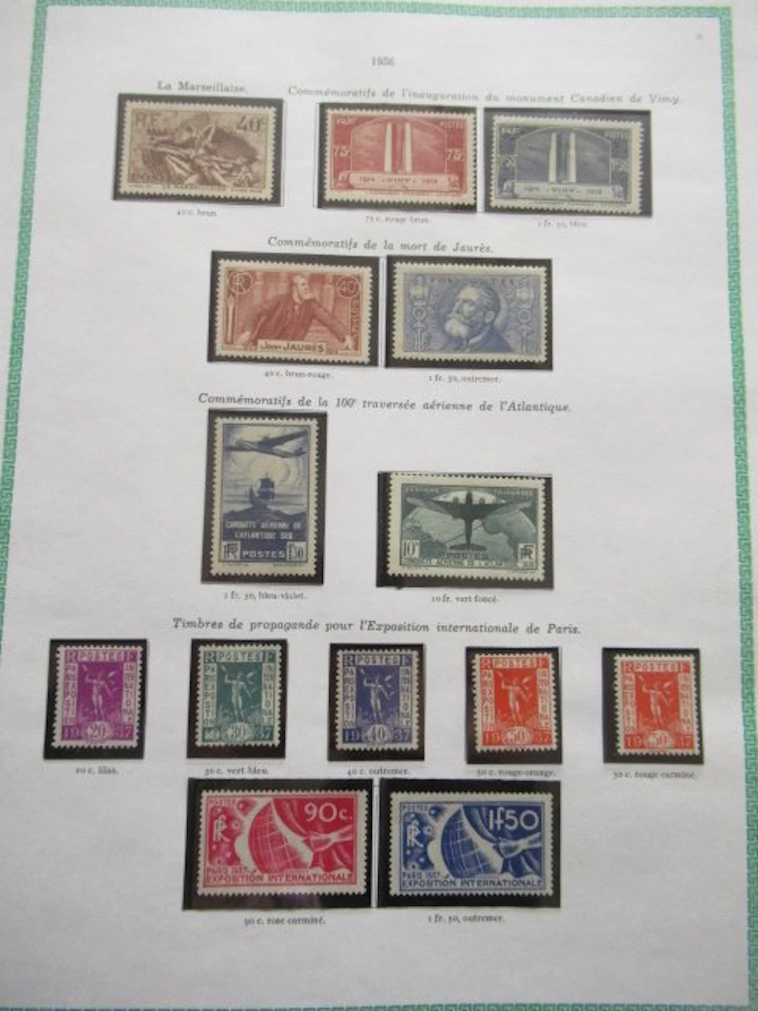 France 1936 - Hingeless, superb.