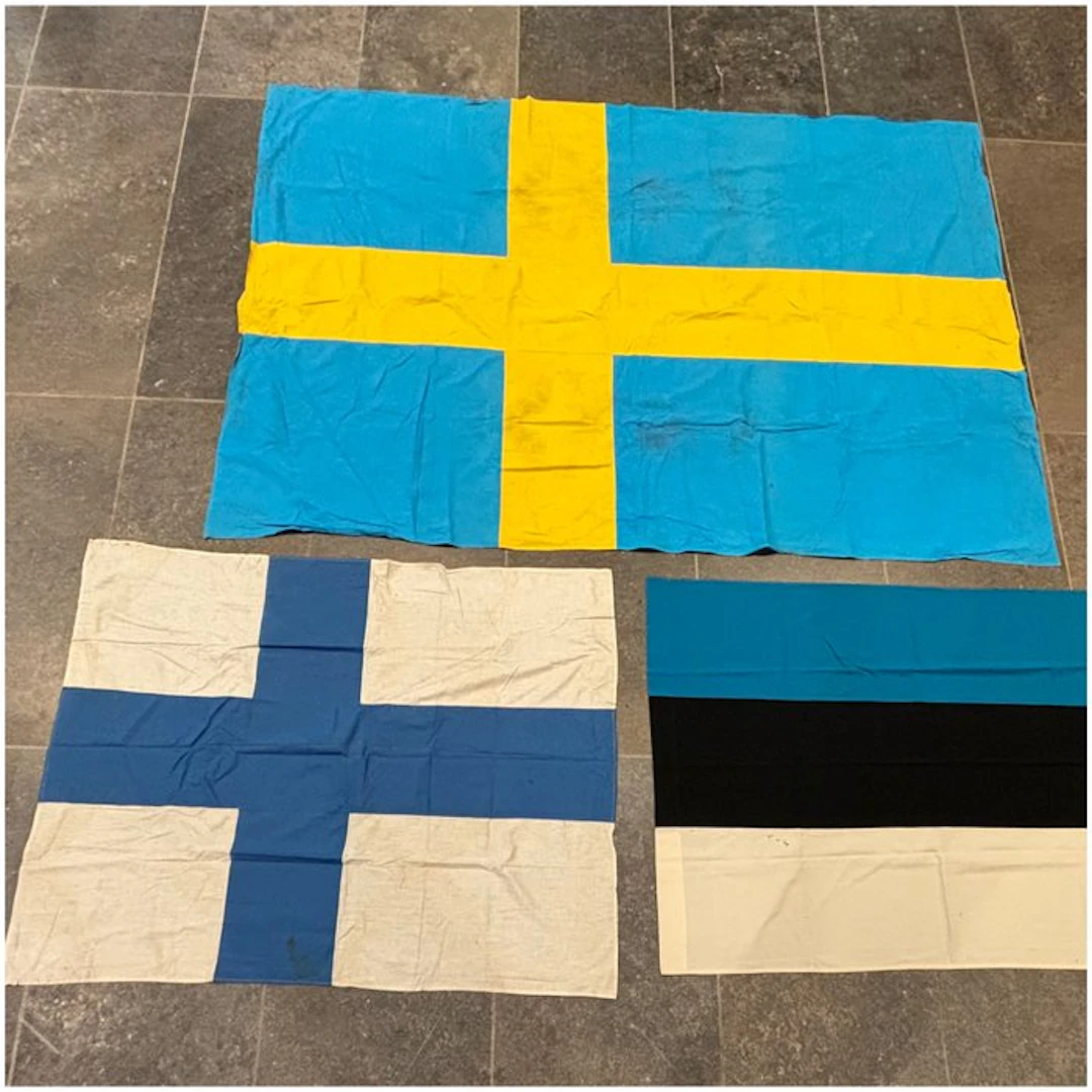 Sweden, Finland & Estonia - Flag - XXL 1970s Scandinavian...