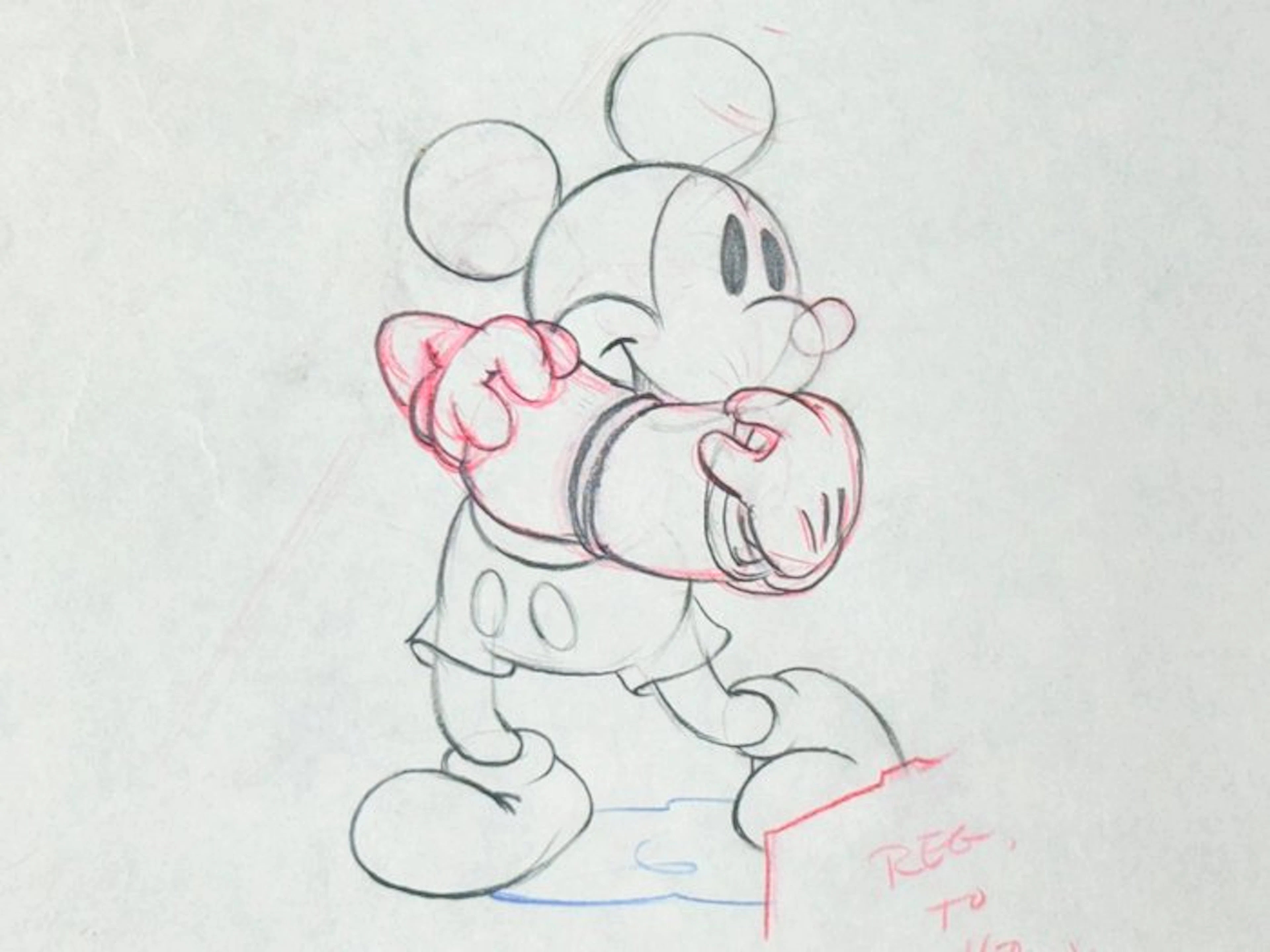 Walt Disney - Mickey Mouse Production Drawing (1939) - Society Dog Show
