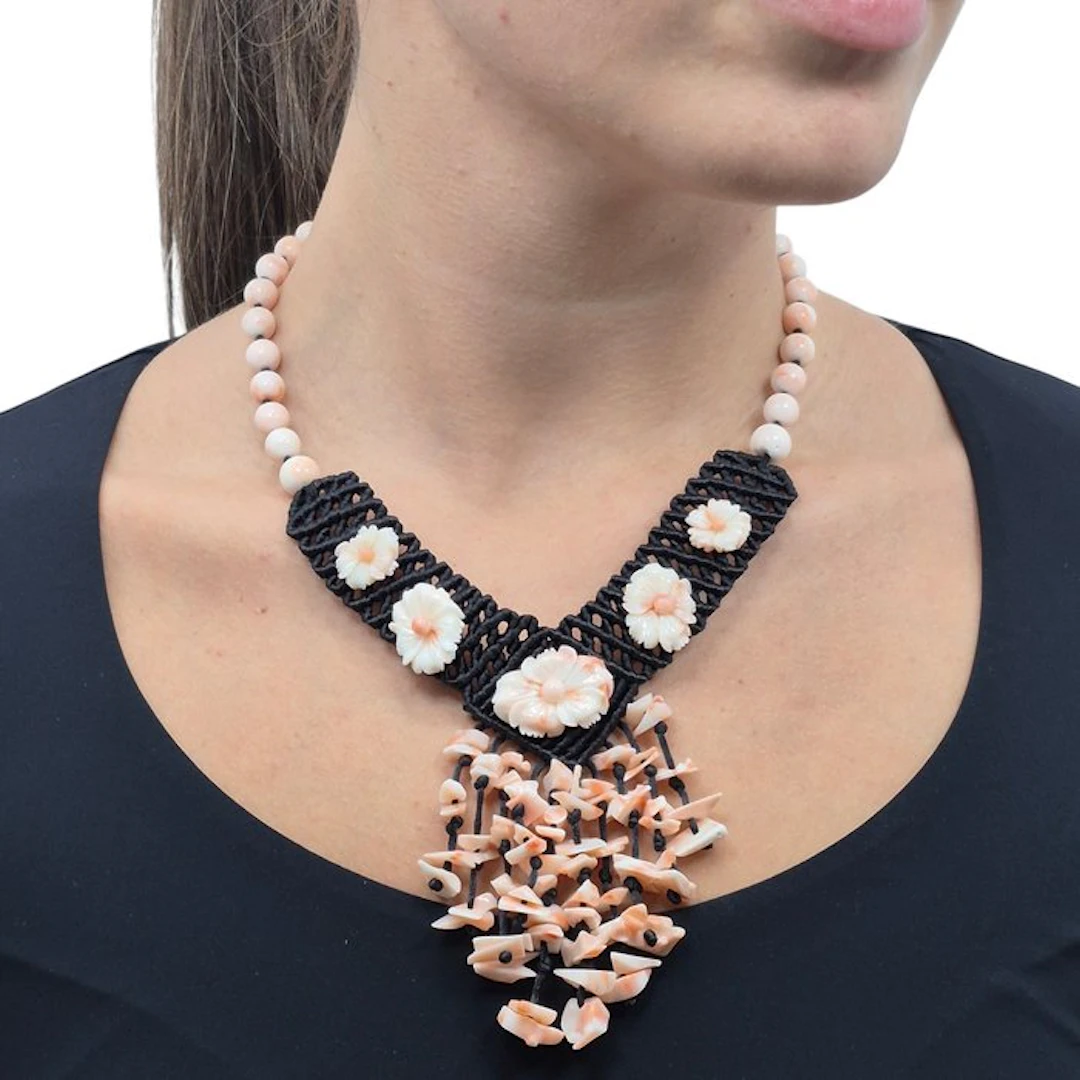 Coral - Silver, Gold-plated - Necklace - PINK CORAL