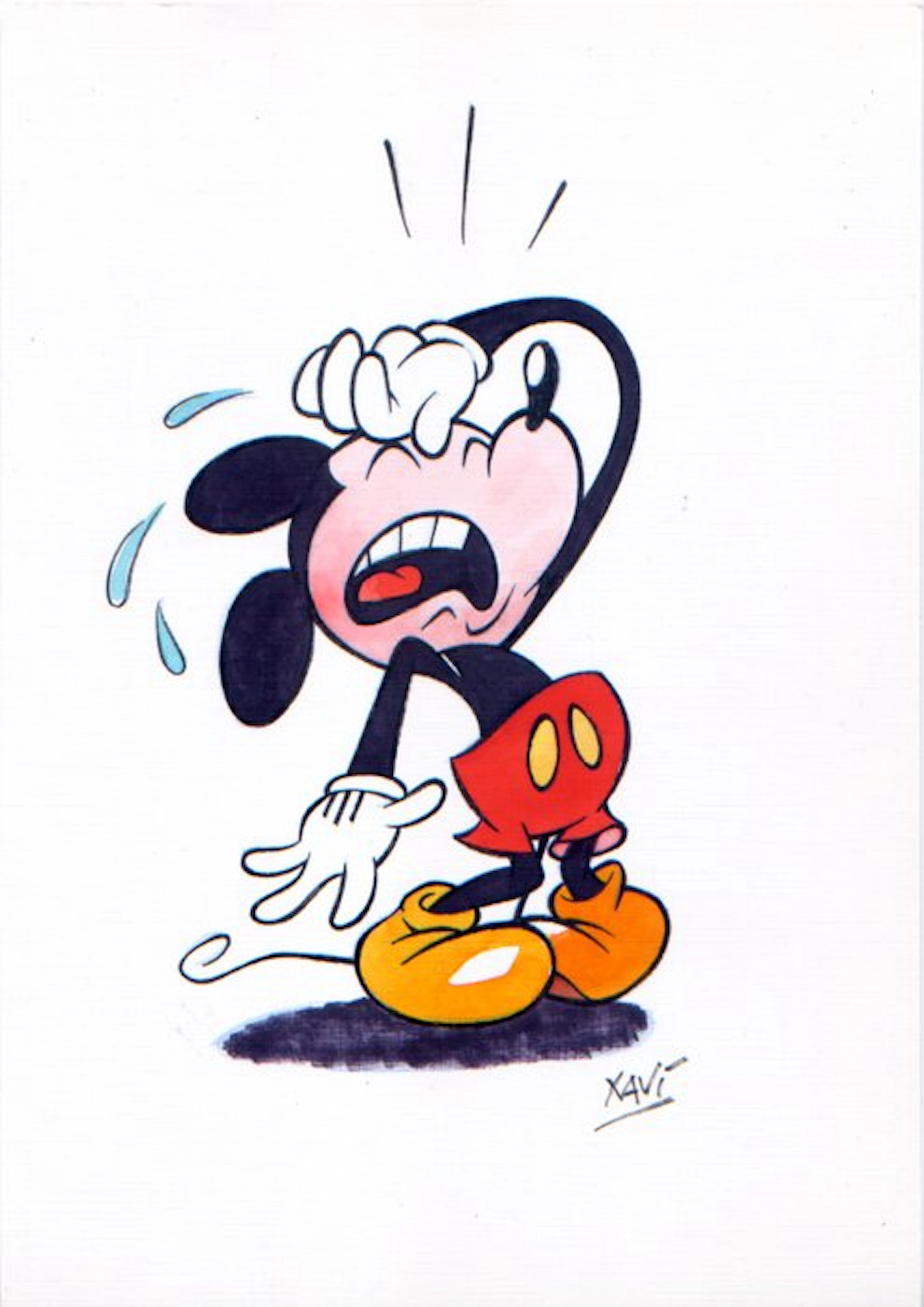 Xavi - 1 Original colour drawing - Mickey Mouse - Mickey, ow no!! - 2026