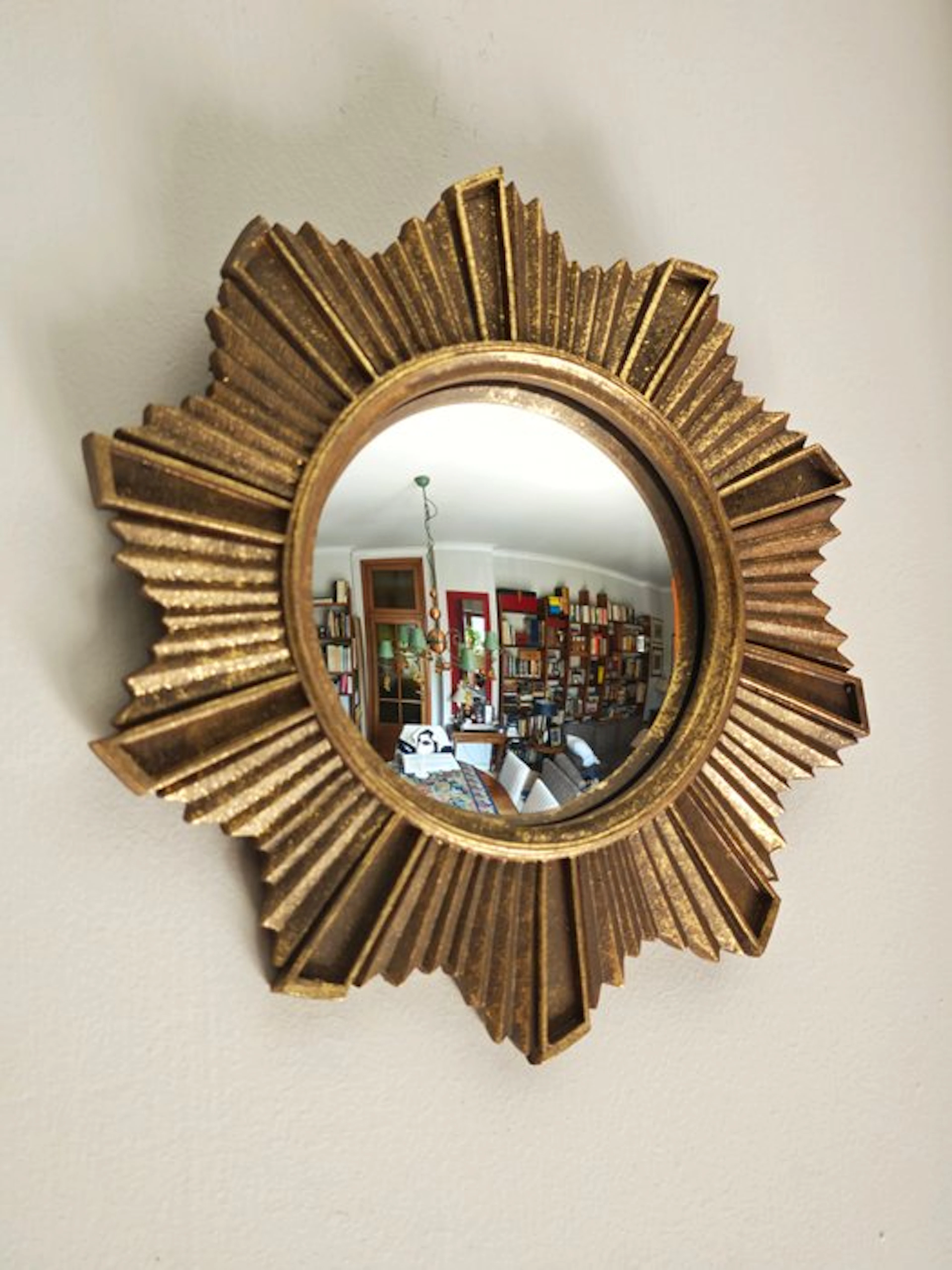 Wall mirror- Witch's Eye / Butler - Glass, Resin - Sunburst Convex Mirror