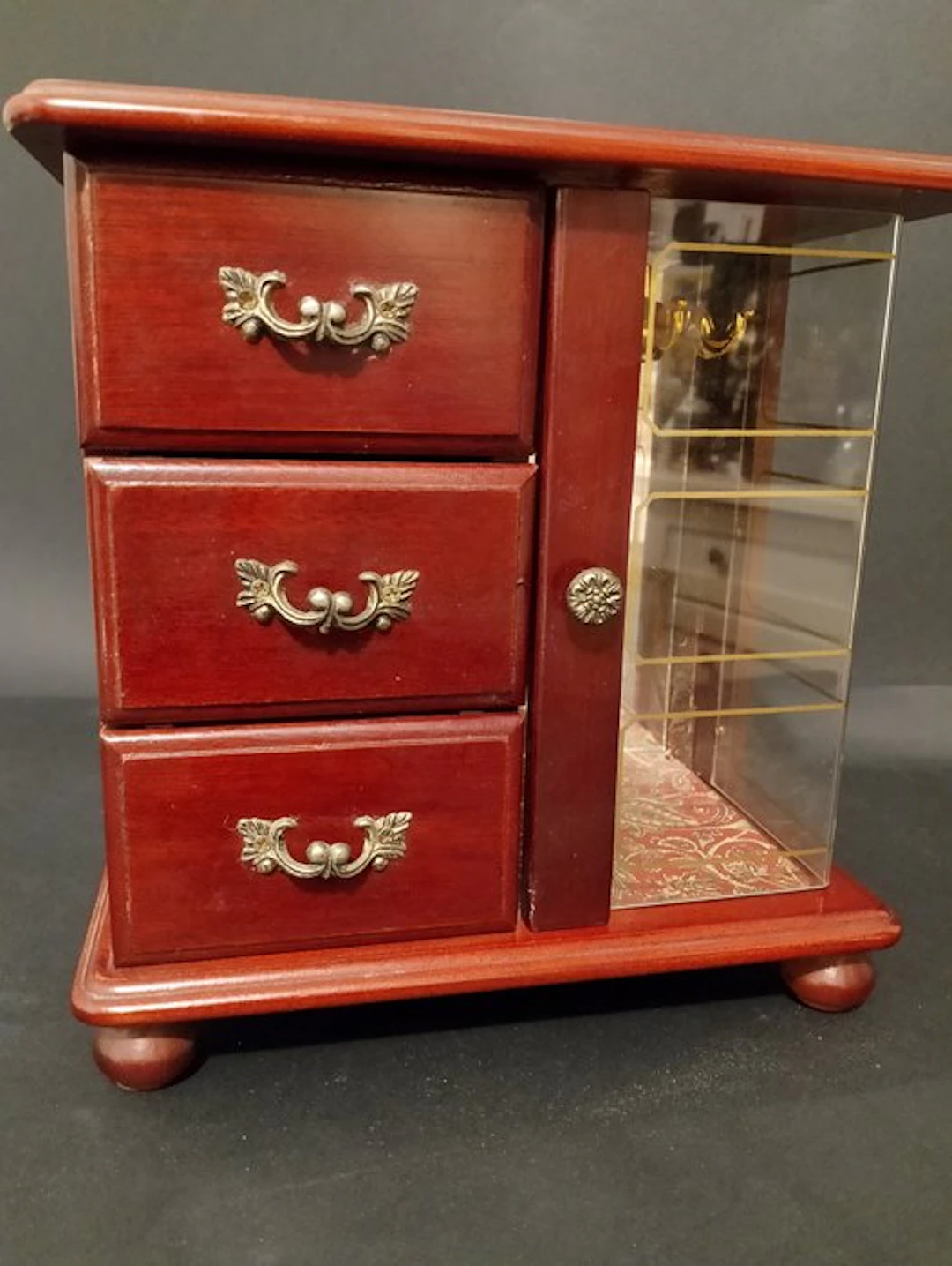 Jewellery box - Vintage musical jewelry box - Armoire' - Brass