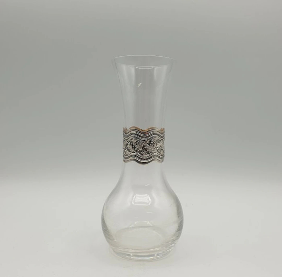 Vaso in Cristallo e Argento 925 - Vase - .925 silver