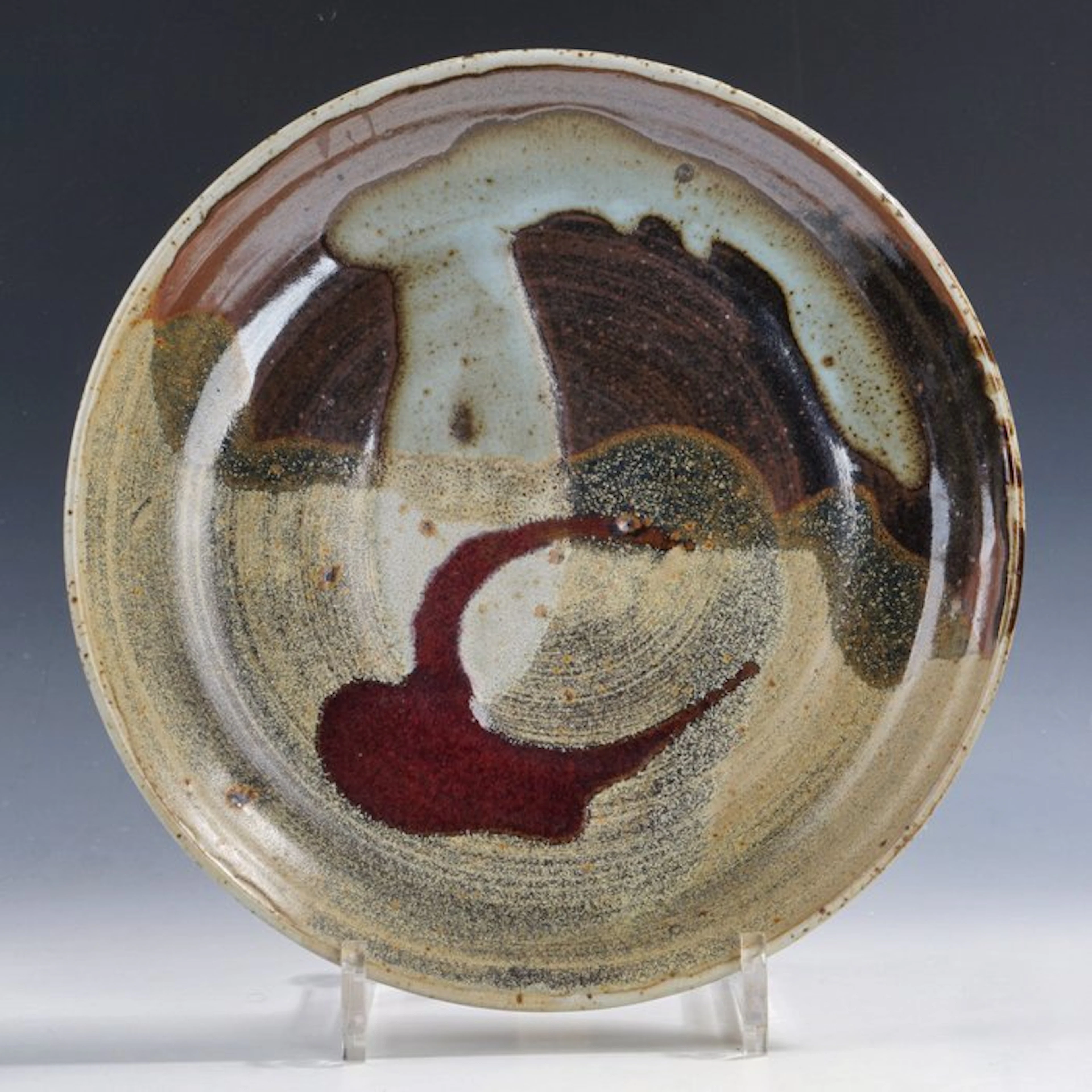 Plate - Tenmoku and copper-red