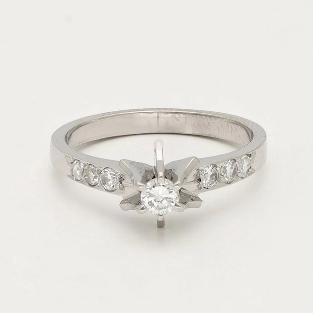 Ring - 18 kt. White gold - Single cut / brilliant