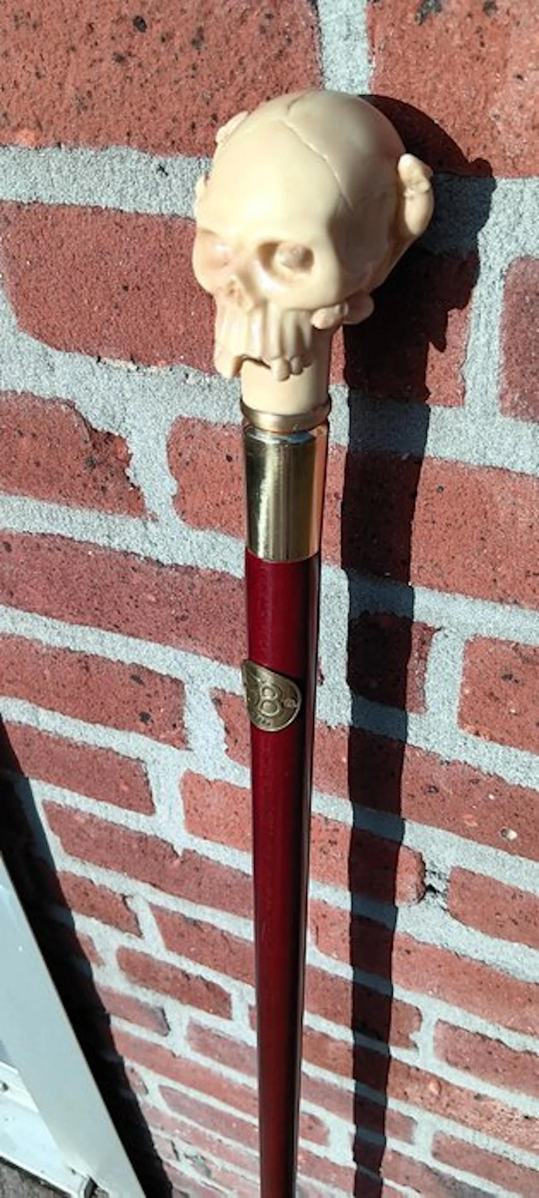 Walking stick - wood bronze resin