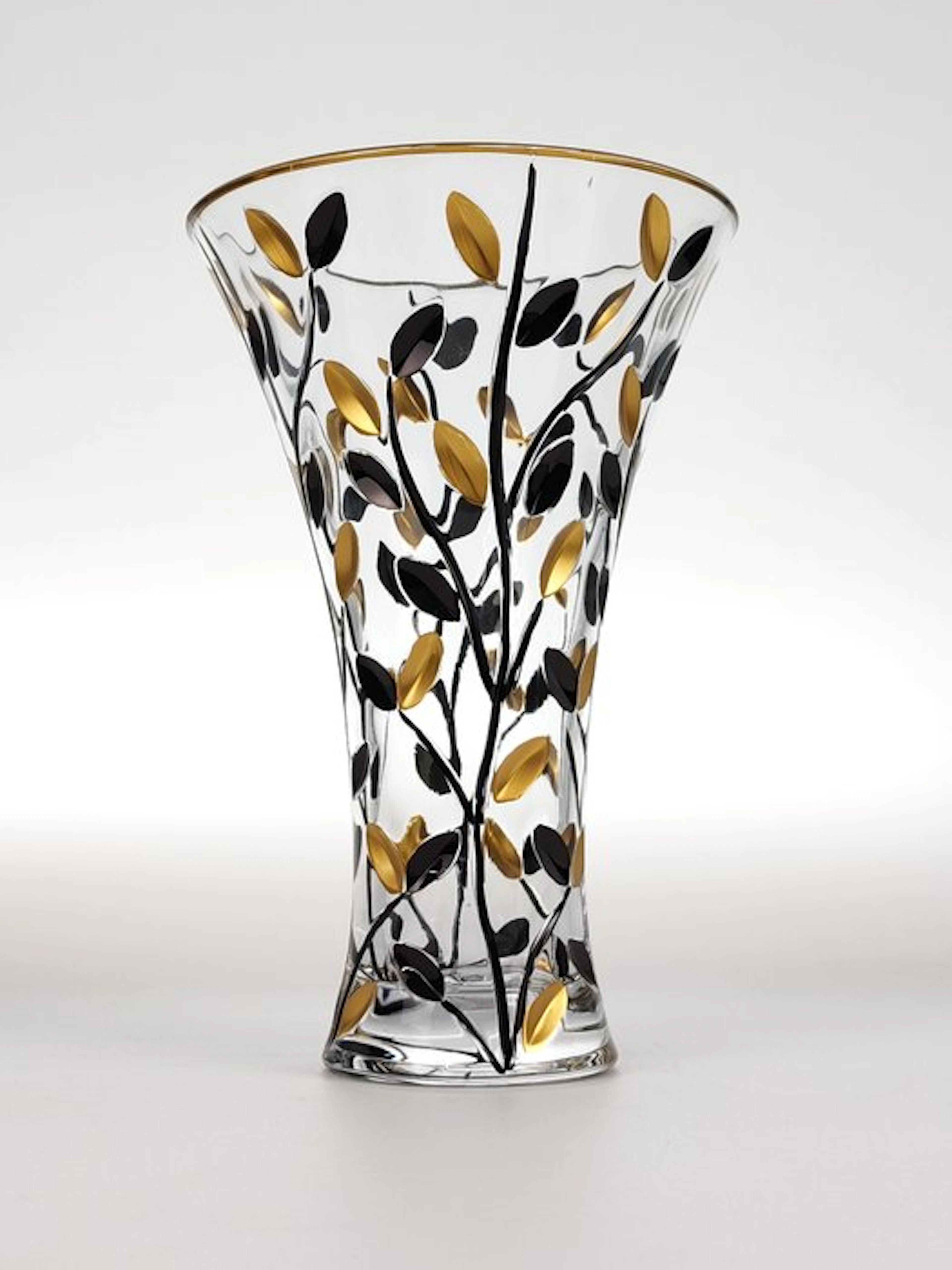Secoloventesimo - Vase - Golden black Leaves Vase...
