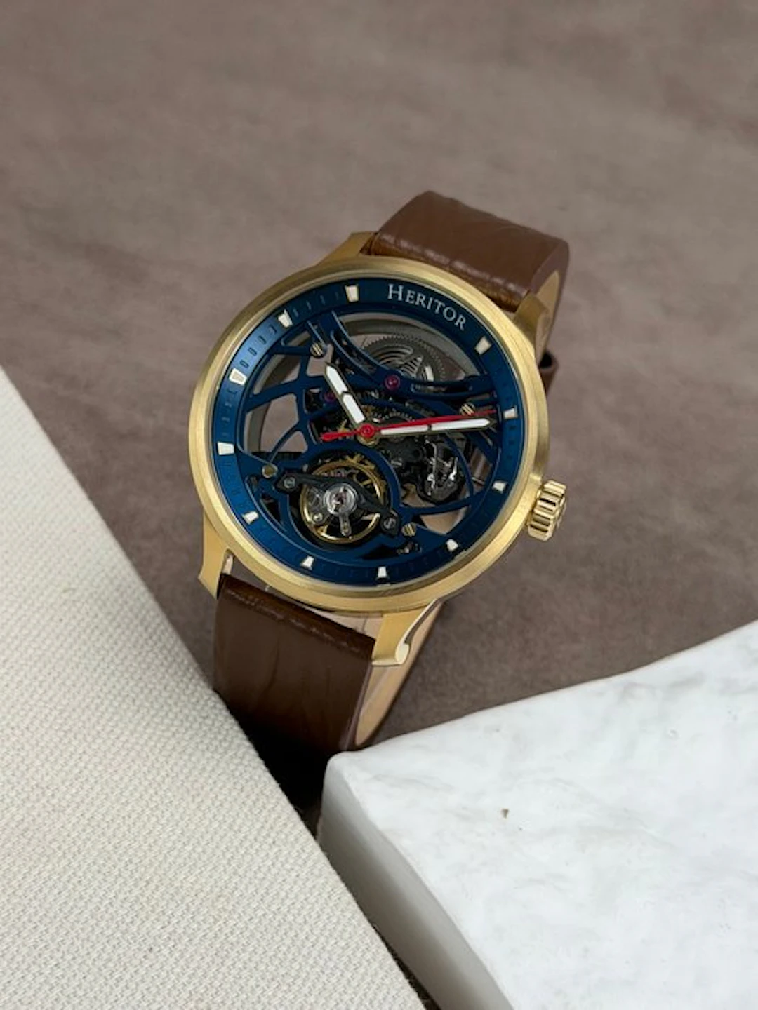 Heritor - Automatic Marcell Skeleton - Gold/Blue - No...
