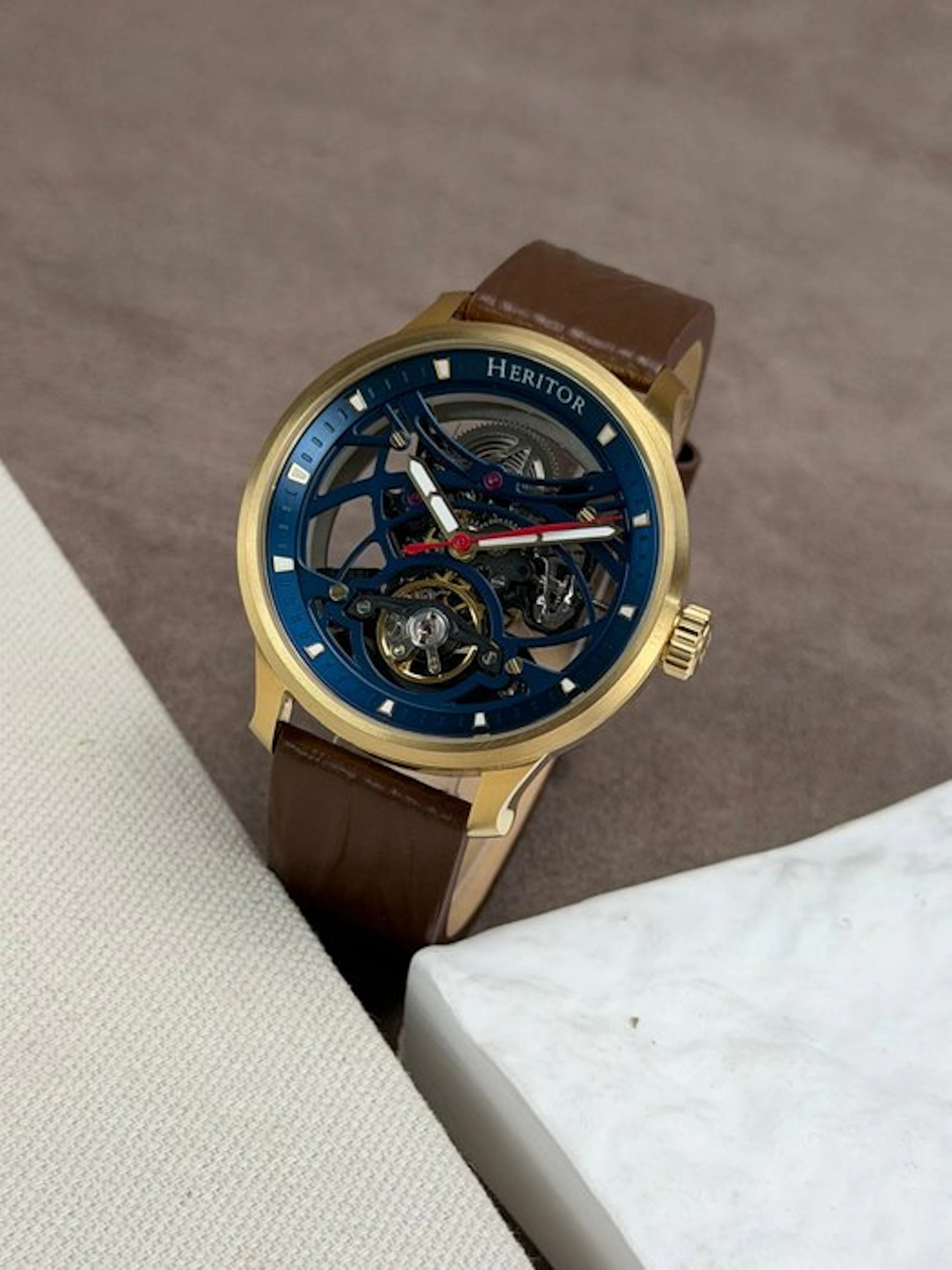 Heritor - Automatic Marcell Skeleton - Gold/Blue - No...