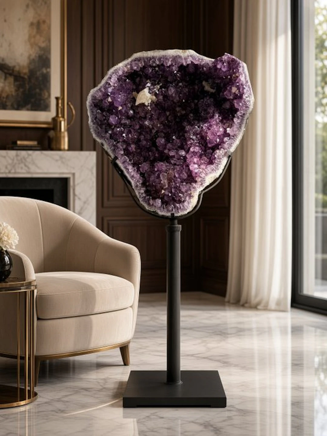 MUSEUM PIECE - AA+ Quality Amethyst Geode on a Rotating...