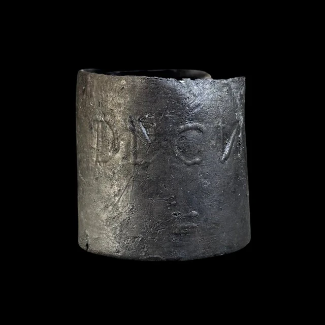 Post-medieval Lead Quack’s little pot / Orvietan cup...