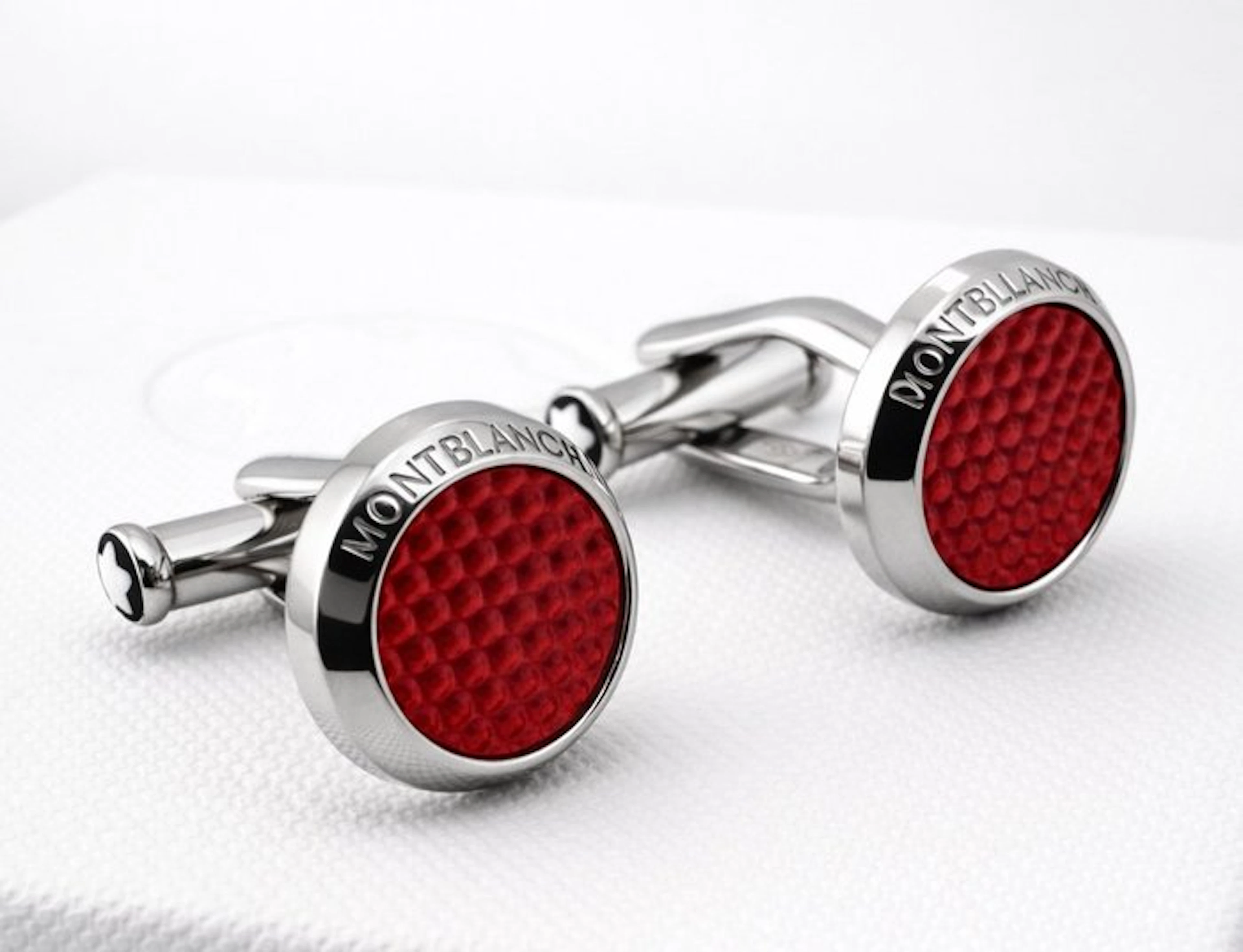 Montblanc - Steel - Cufflinks - Red # 130269