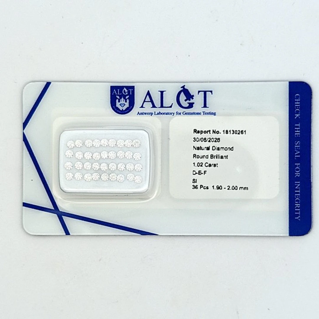 36 pcs Diamond (Natural) - 1.02 ct - Round - F