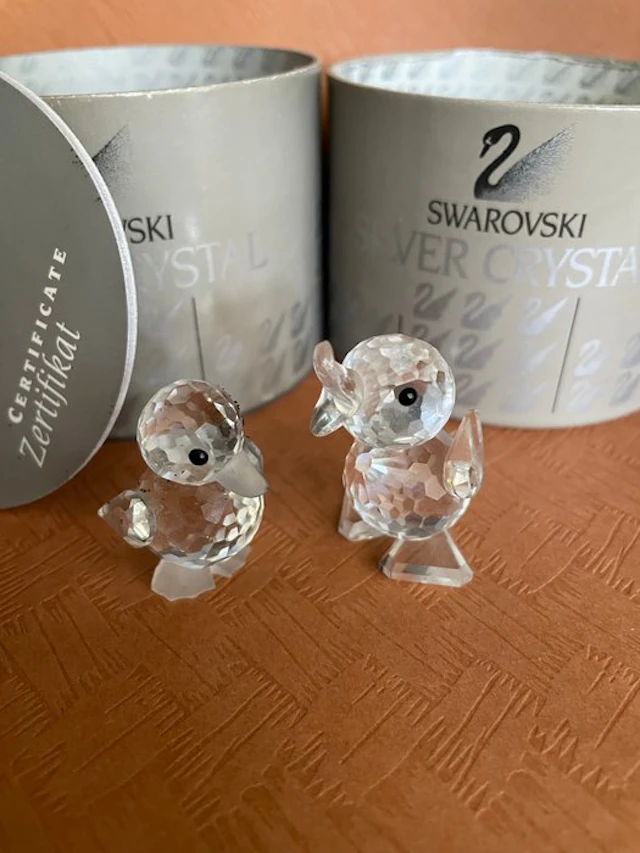 Swarovski - Figurine - Set eenden - Boxed (2) - Crystal