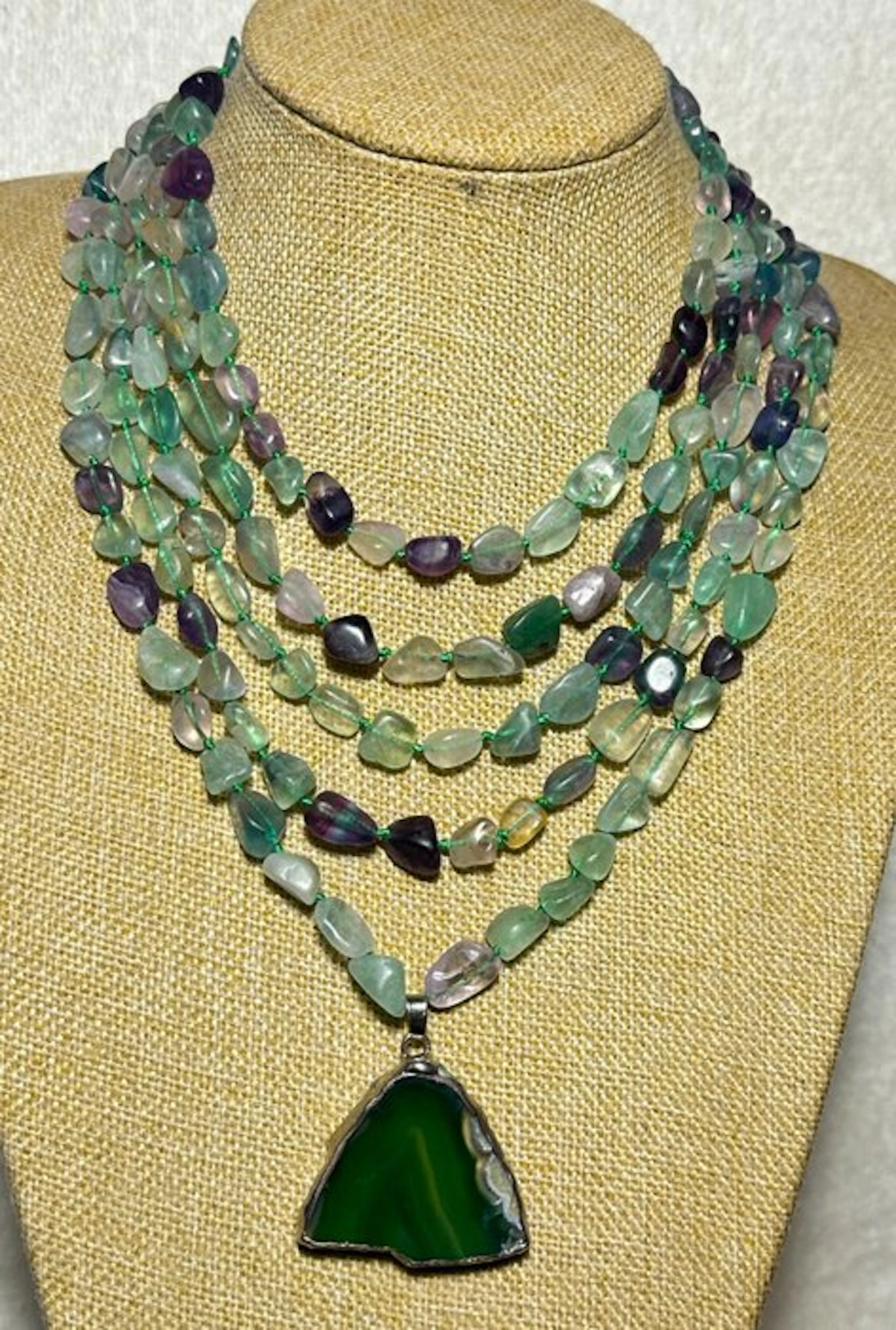 Natural Rainbow Fluorite with Brazilian Green Agate