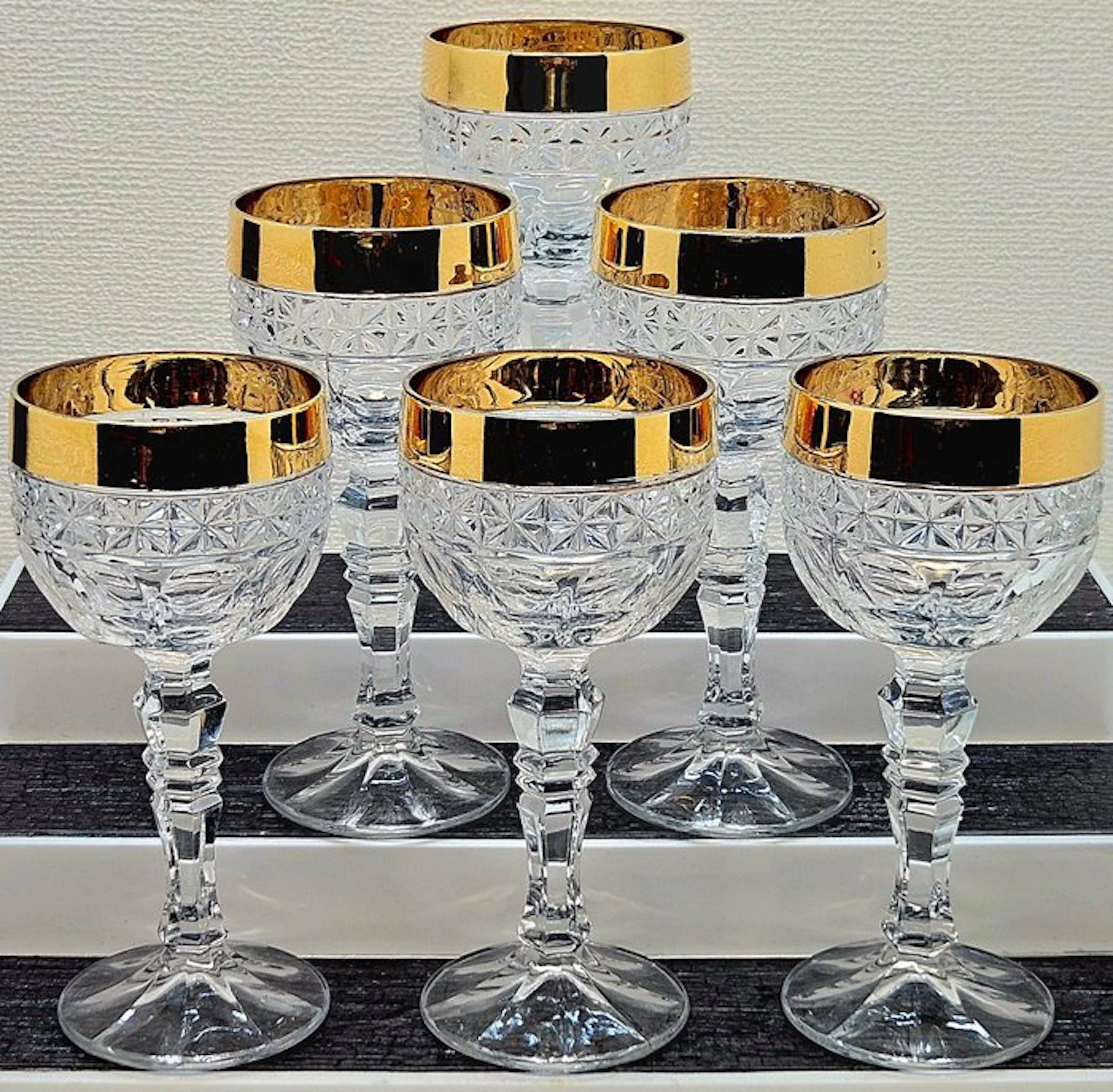 |-❥ (6) x *Annahütte Gold Kristall (Germany)* - Set...