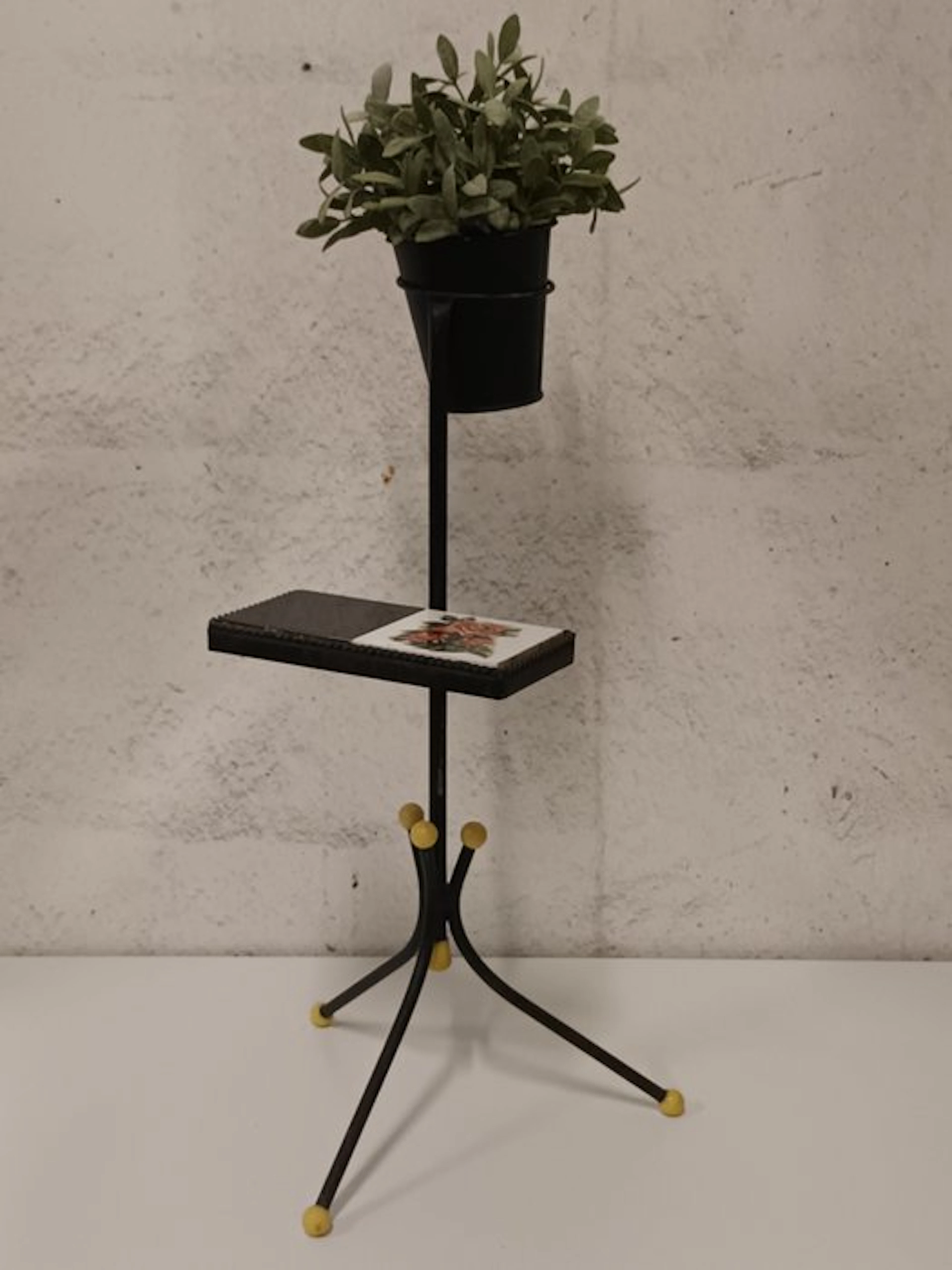 Plant table - Metal, Ceramic - Vintage plant table