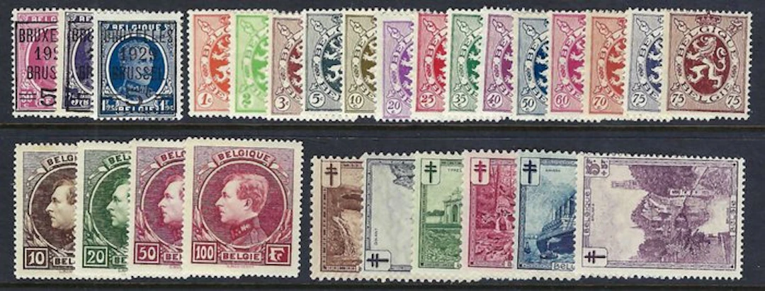 Belgium 1929 - the full issue as provided in the Davo album.
