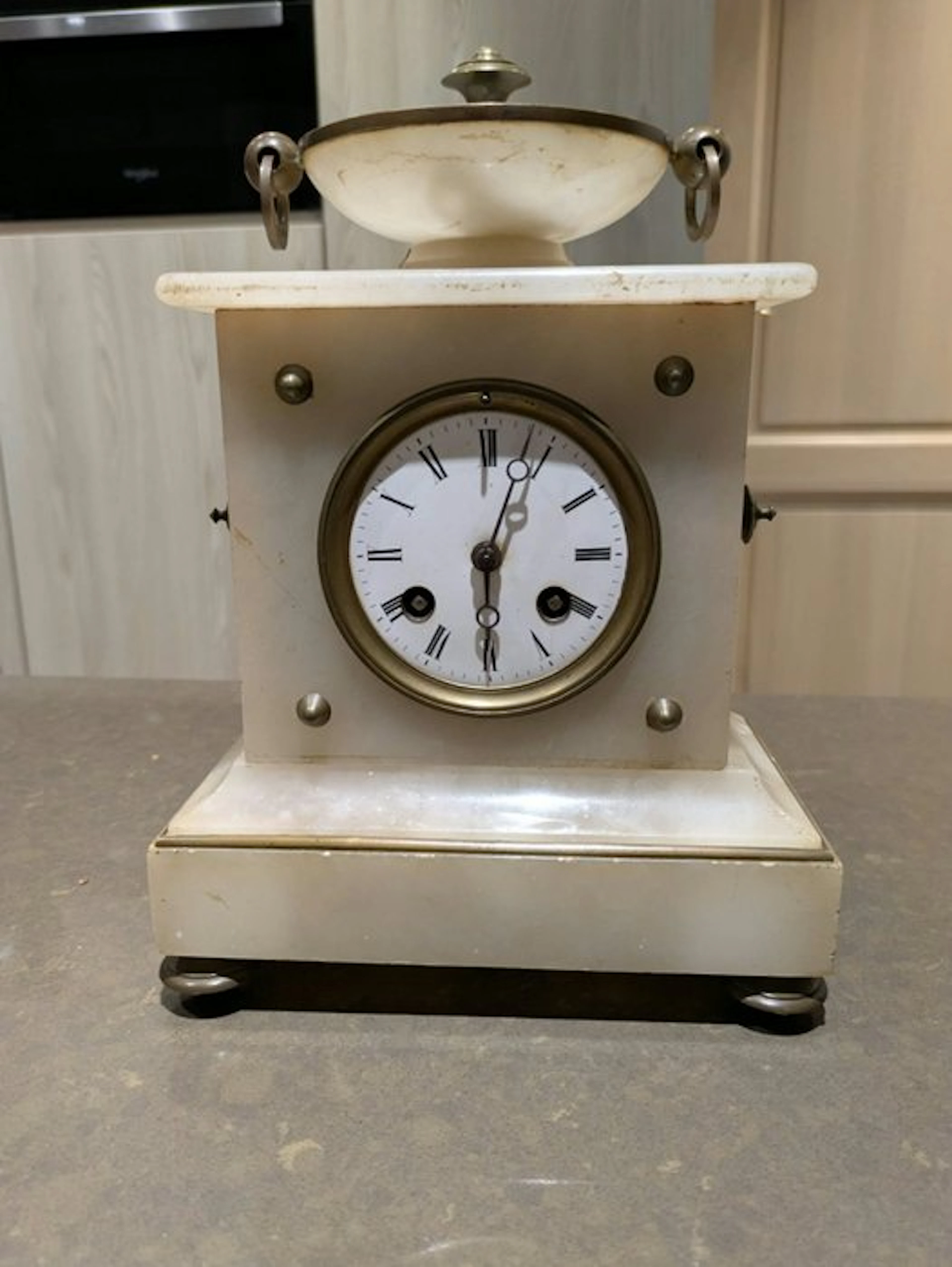 Mantel clock with Automaton - Johannes Hansen - Marble...
