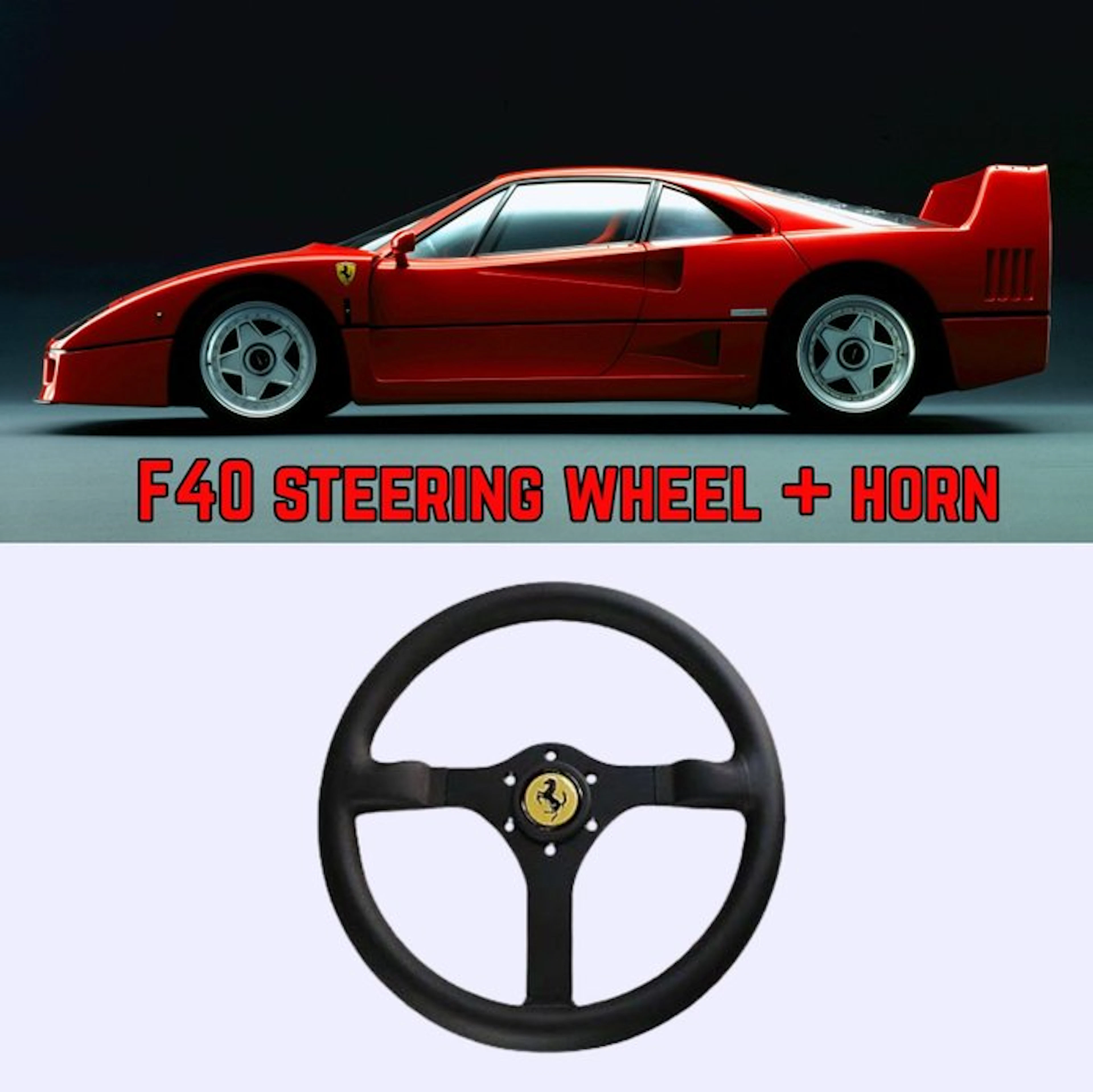 Ferrari F40 Steering Wheel with horn button - Ferrari - New