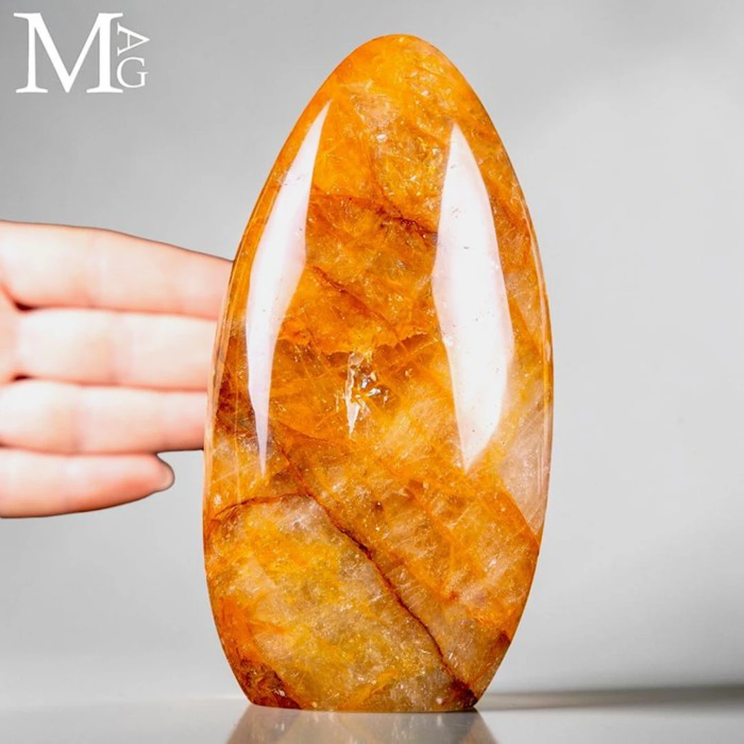 Finely Polished Golden Hematoid Quartz - Freeform...