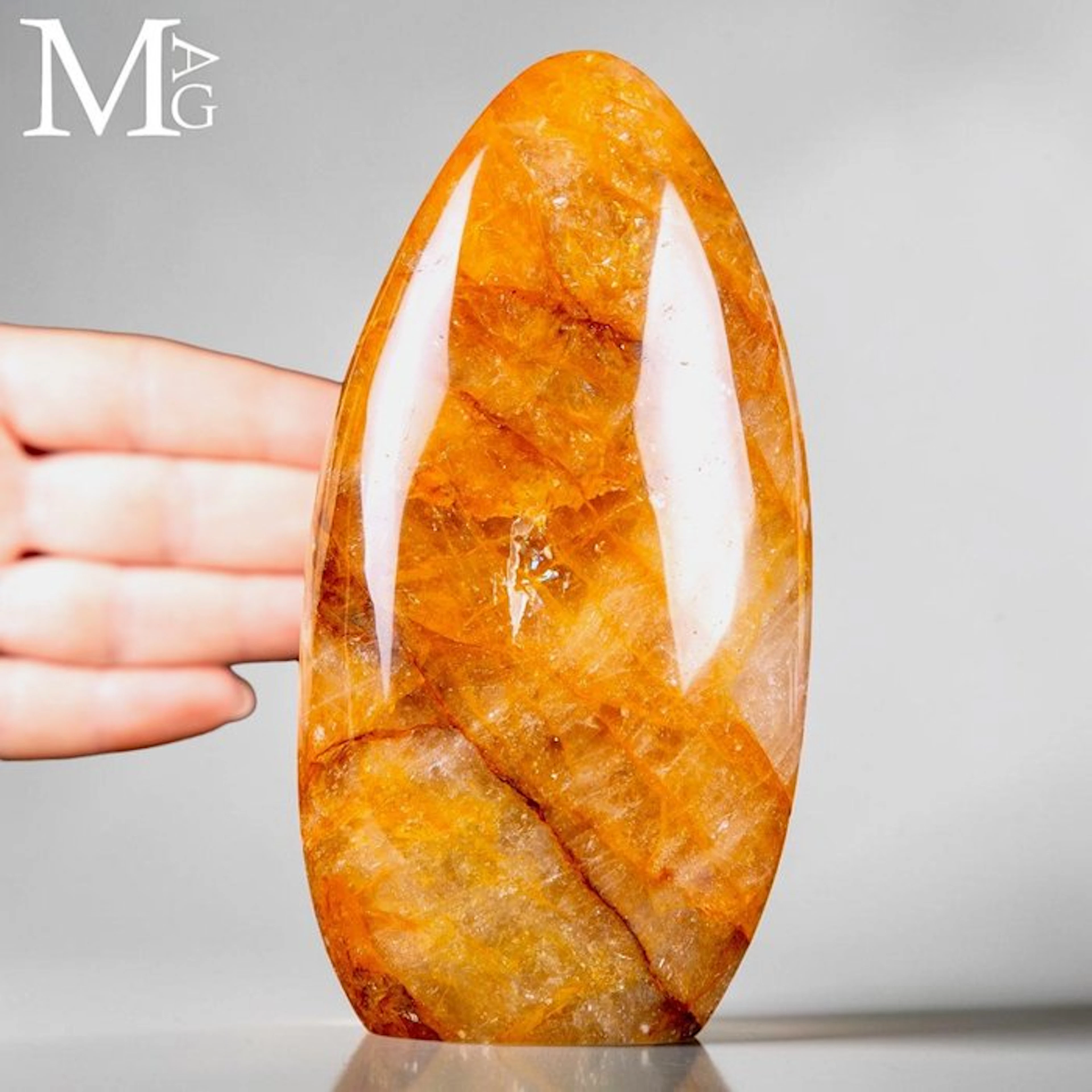 Finely Polished Golden Hematoid Quartz - Freeform...