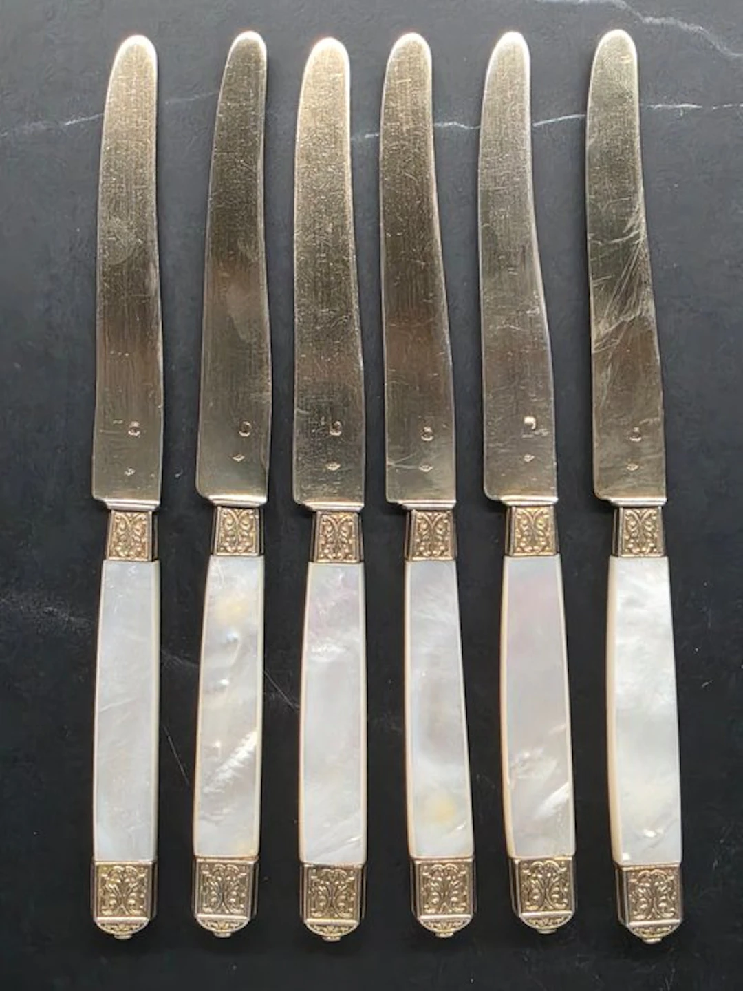 Eugène Lefebvre - Nacre véritable - Table knife set (6)...