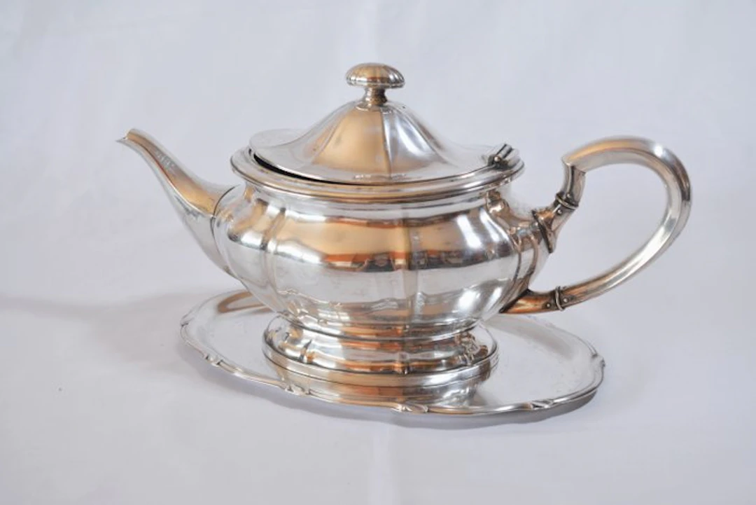 WMF - Teapot (2) - Silverplated - Teapot with WMF tray
