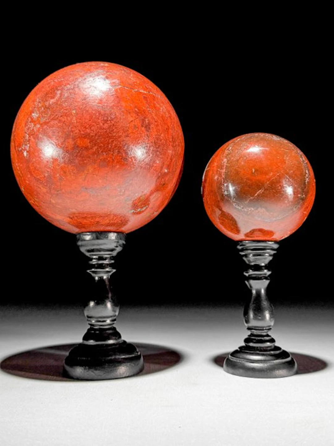 NO RESERVE PRICE - Wonderful Pair of Red Jasper- Spheres...