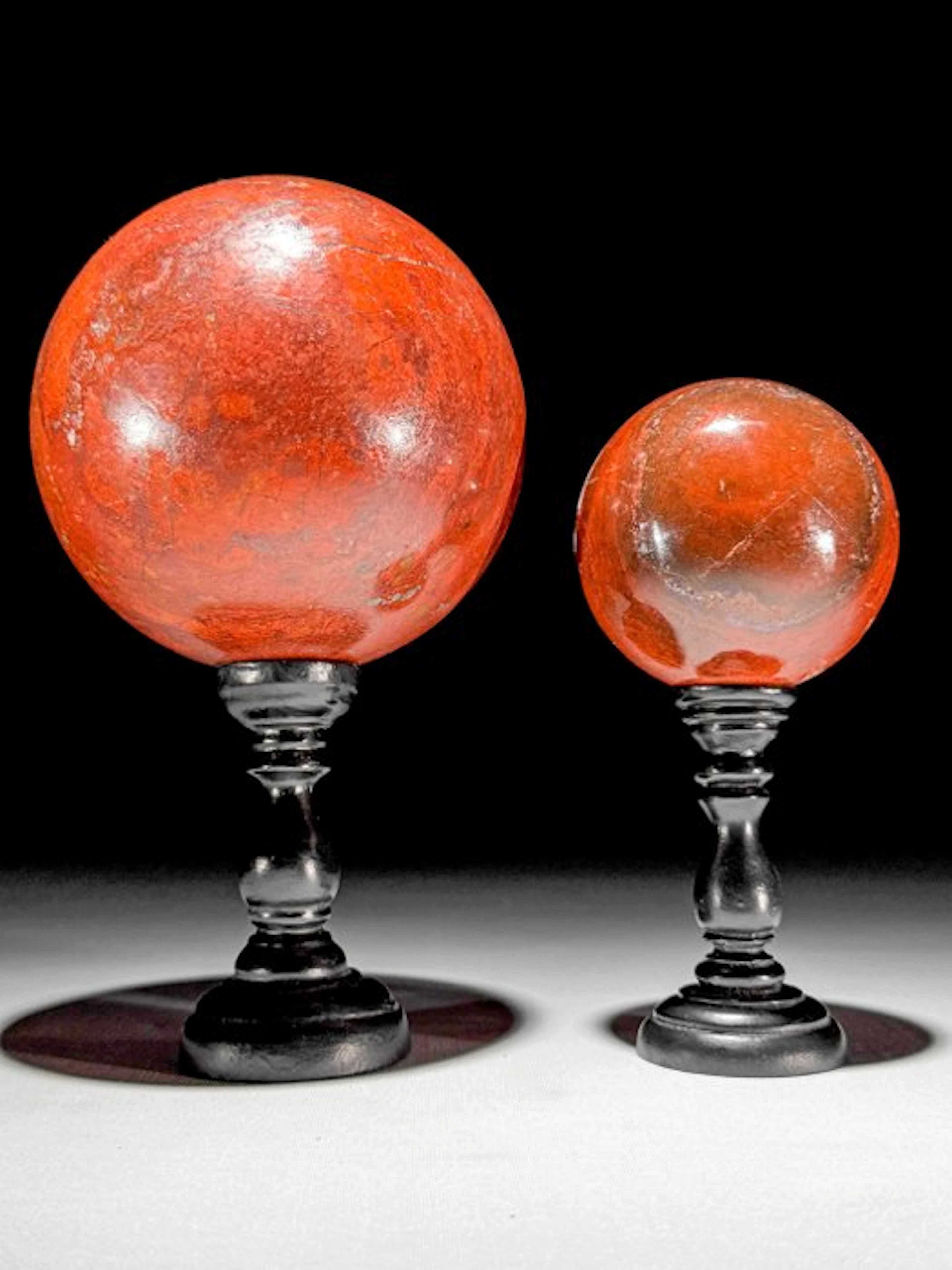 NO RESERVE PRICE - Wonderful Pair of Red Jasper- Spheres...