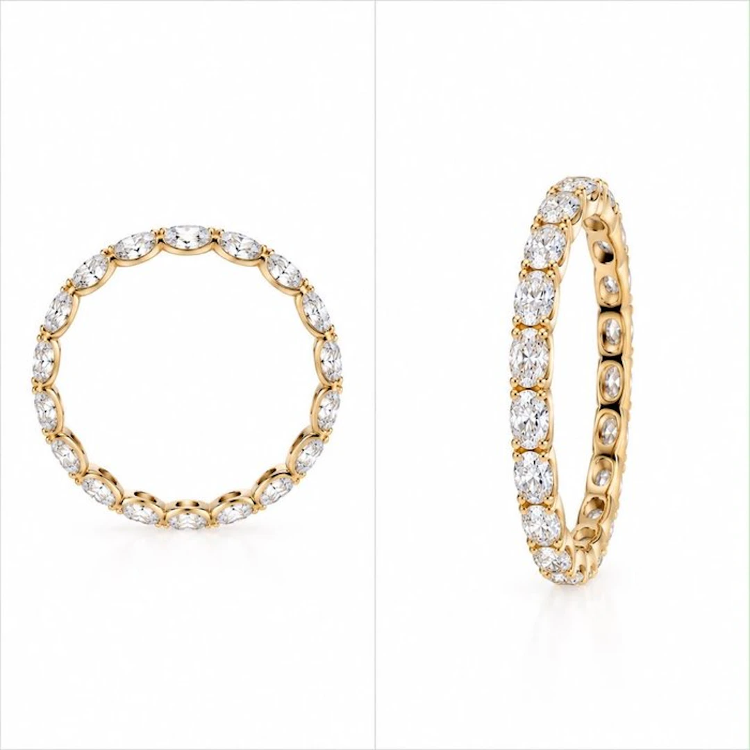 No reserve price - Ring - 14 kt. Yellow gold - 1.10ct. tw. Diamond (Lab-grown)