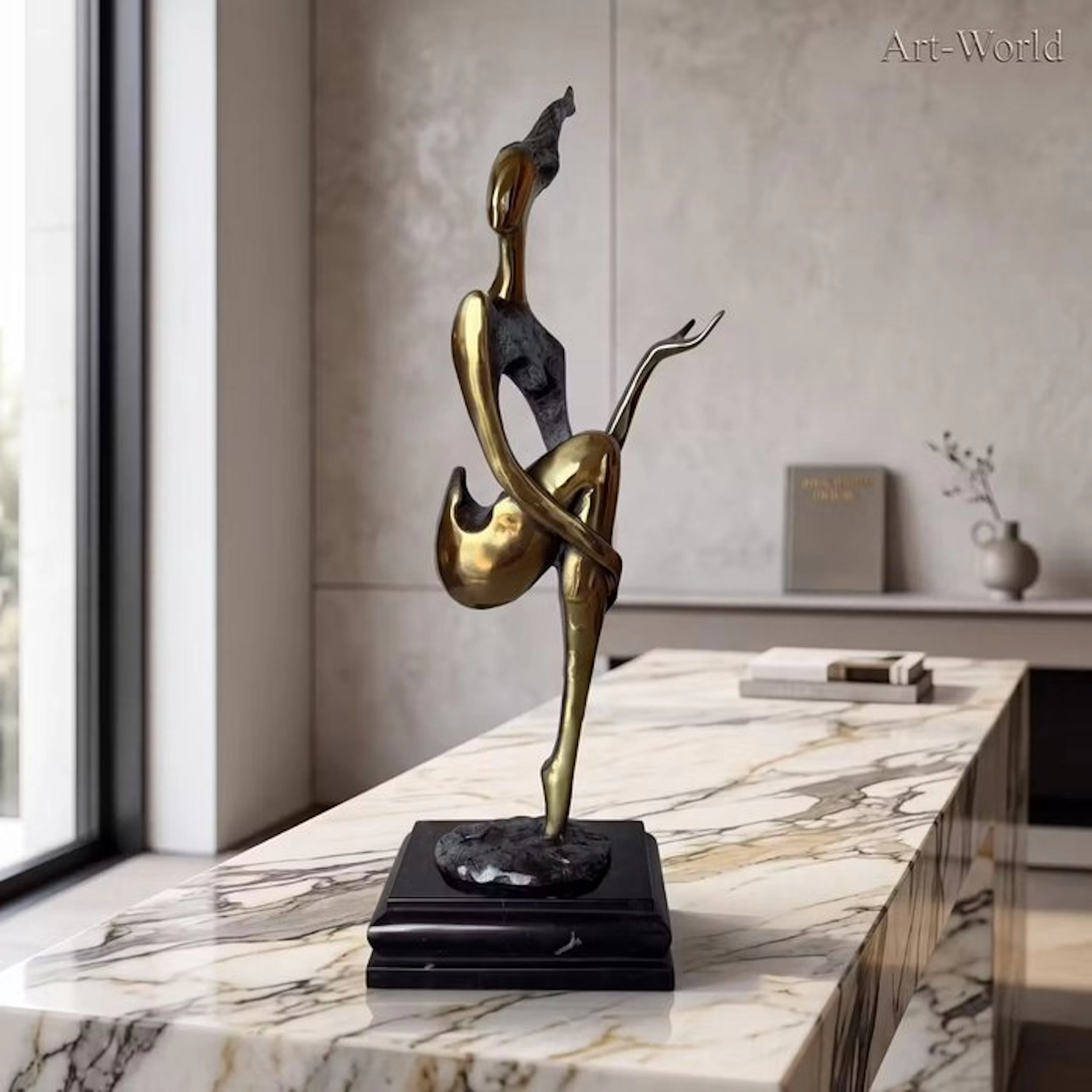 Statue, Modern bronzen naakte vrouw 41.5 cm