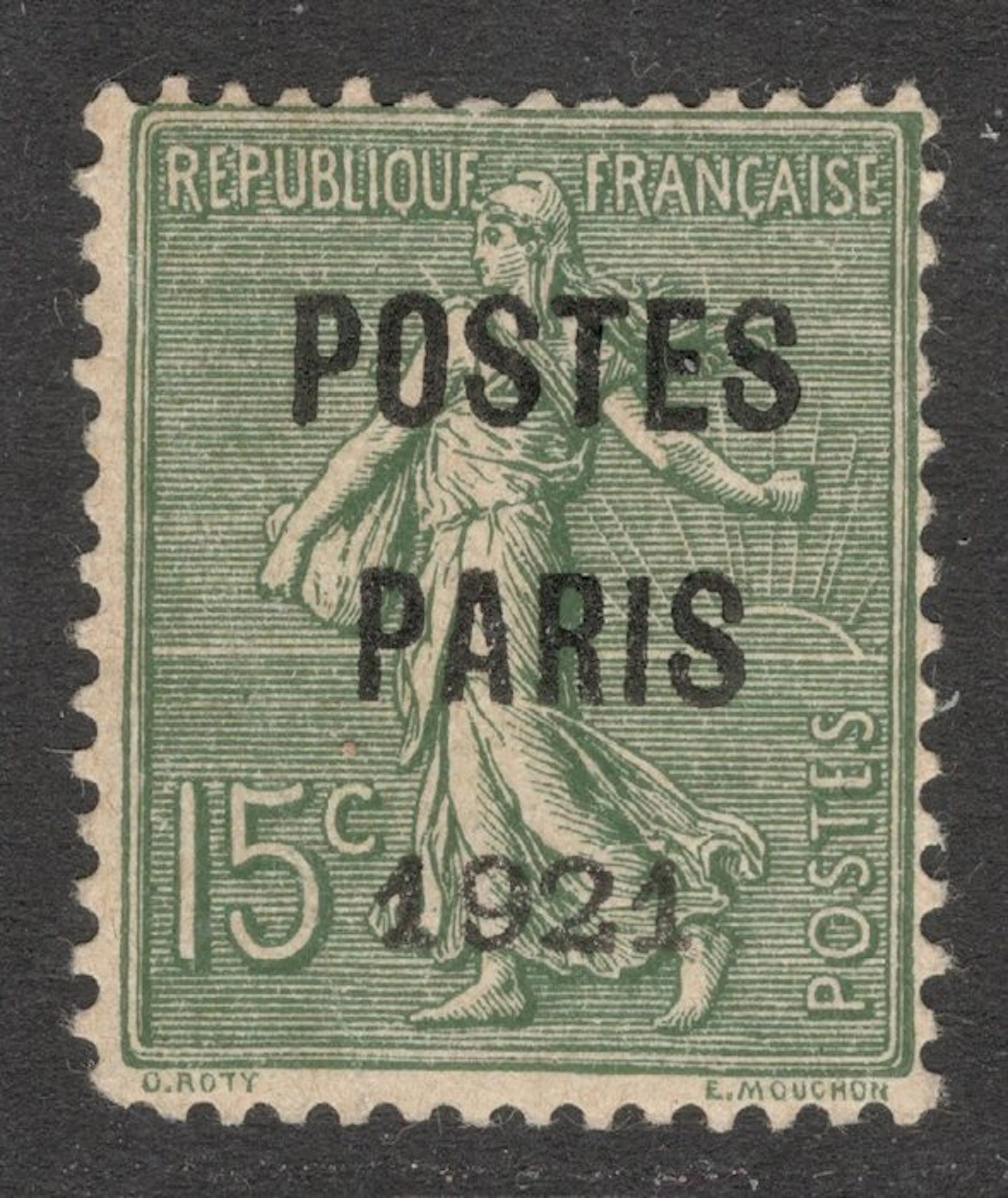 France 1921 - Pre-obliterated 15c Olive Mint** - No...