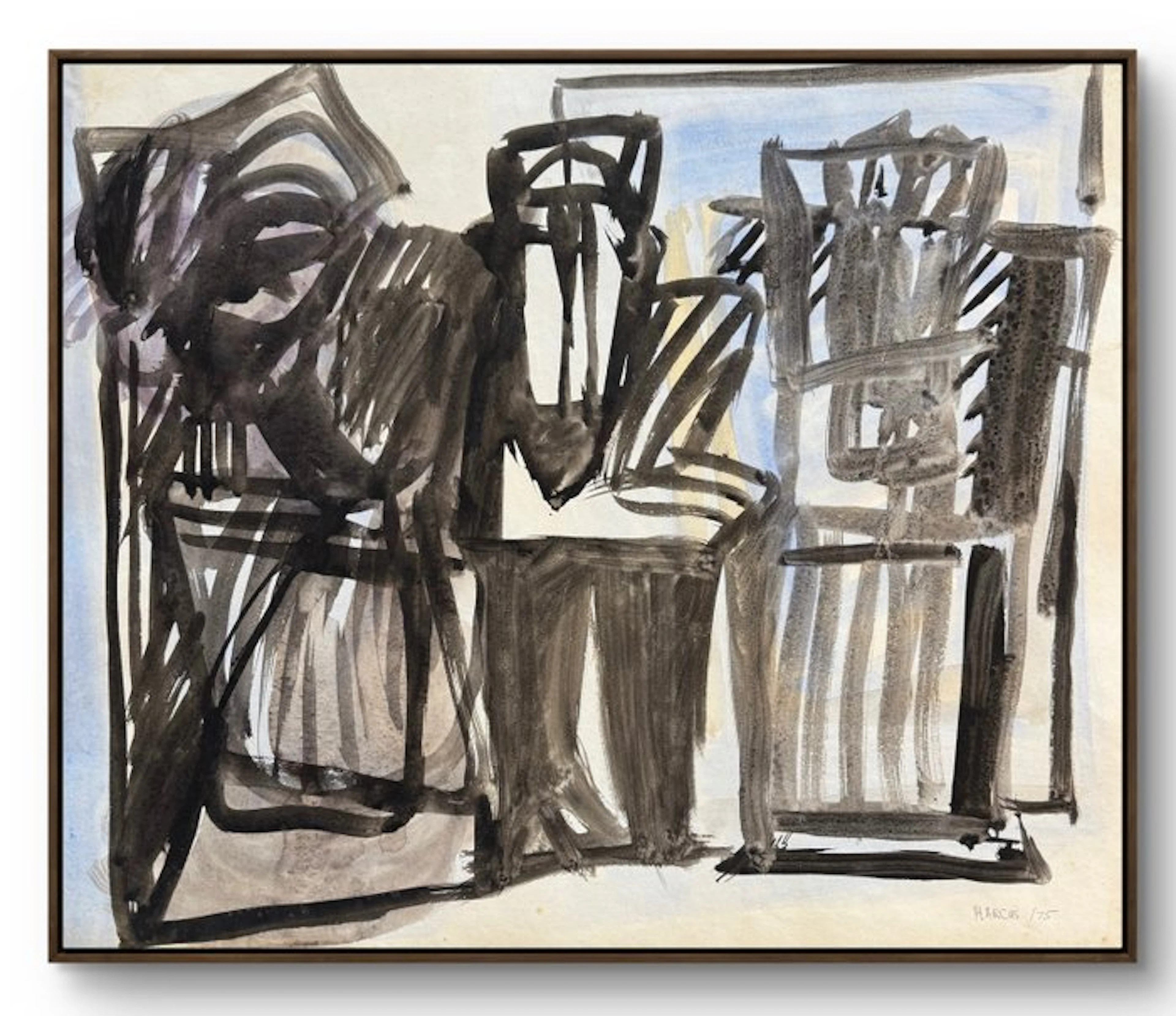 Marcus de Vestele (1941-2024) - Scène Cobra – Personnages debout - 1975