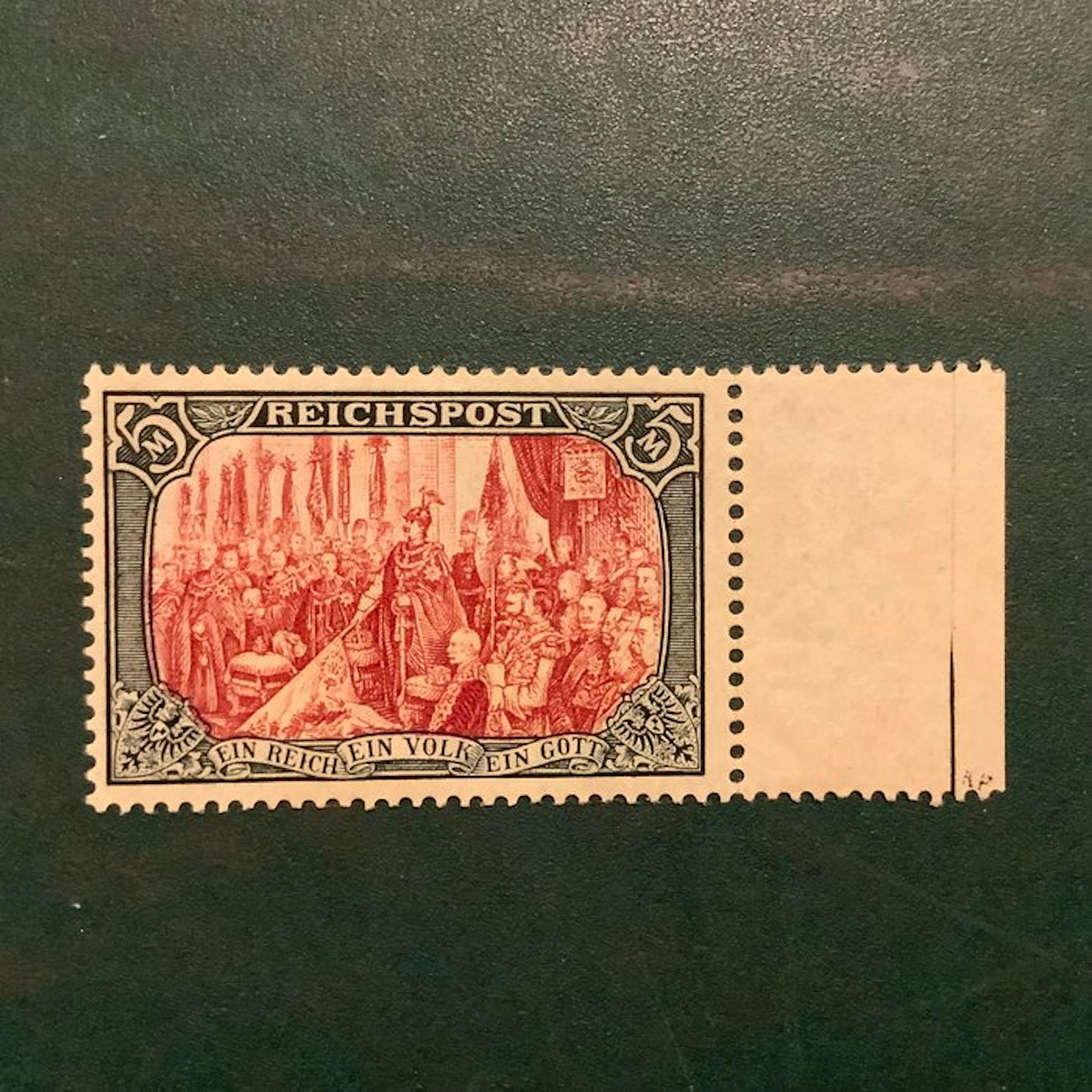 German Empire 1900 - 5 Mark Reichspost Type III with...