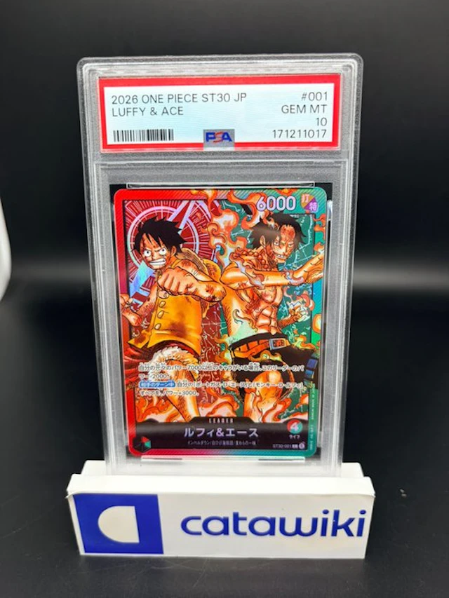 One Piece - 1 Graded card - Luffy and Ace L - ST30-001...
