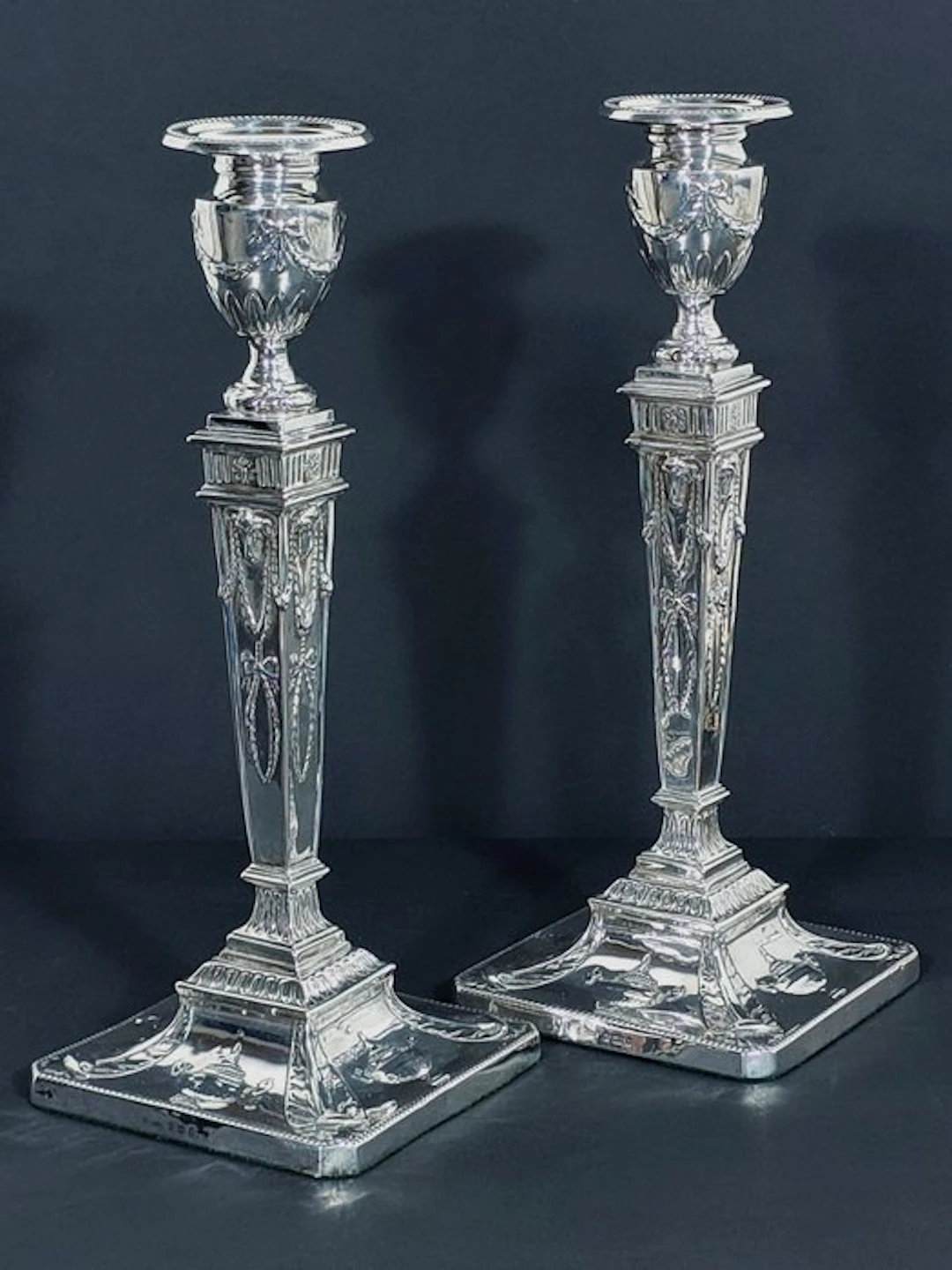 Candleholder (2) - .925 silver - No Reserve