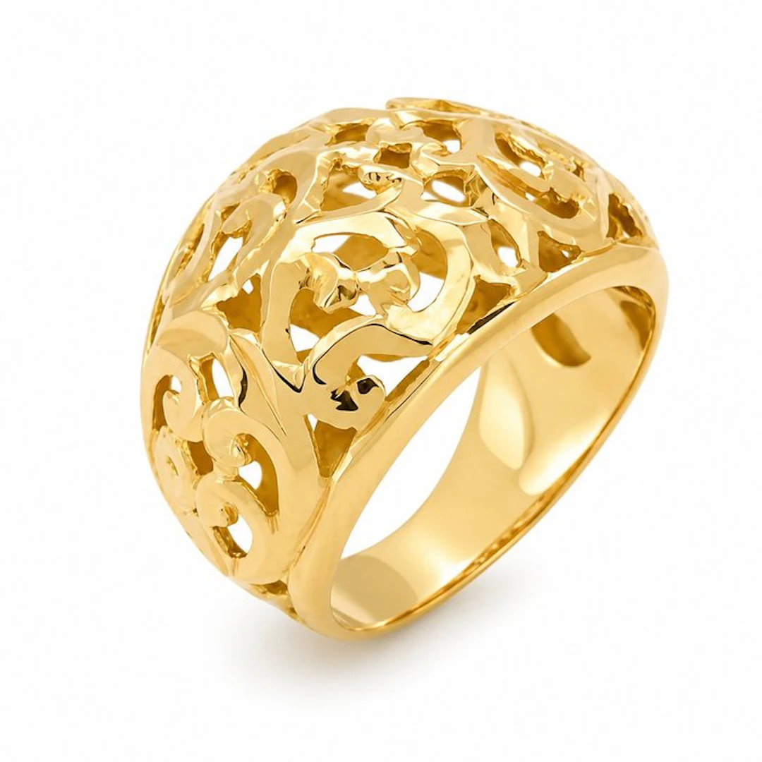 Ring - 18 kt. Yellow gold - Made in Italy - Handmade