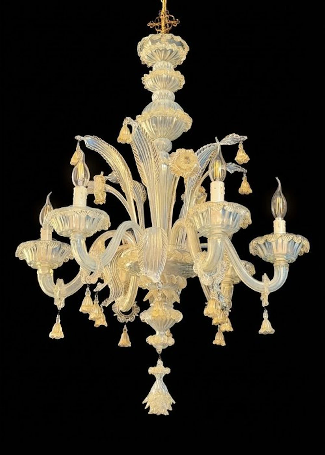 Vetreria Artistica - Chandelier - Murano glass, 24kt gold, Gold leaf